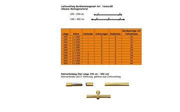 Gardinenstange 16 mm Farbe Messing Matt Endstück Kugel Wandmontage, iso-design, Ø 16 mm, 1-läufig, Fixmaß, mit Bohren, Metall