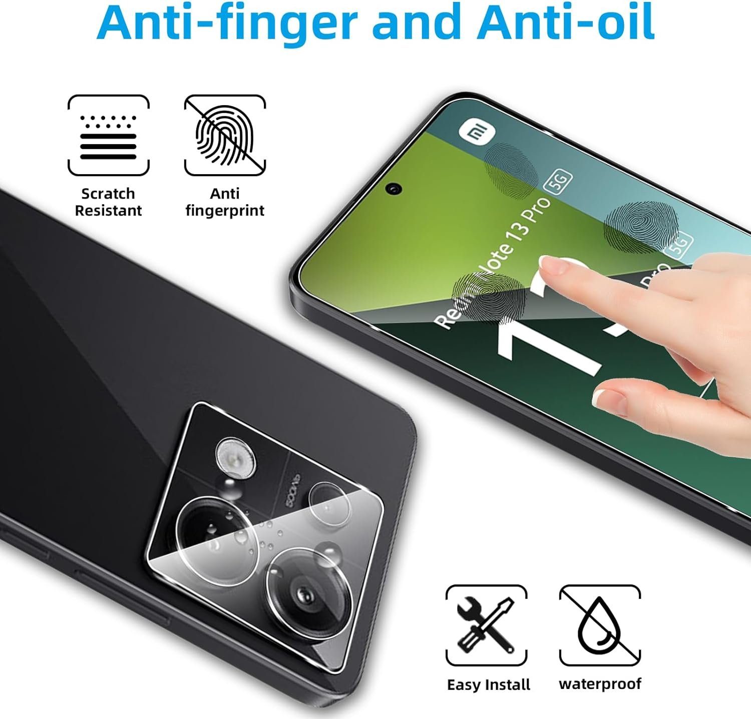MSM Displayschutzglas 2X Schutzglas (Display + Kamera) für Xiaomi Redmi Note 13 Pro 5G – Bild 2 von 5