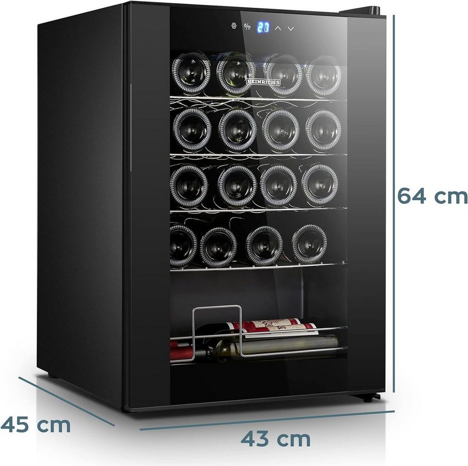 Heinrich´s Weinkühlschrank HFK 3220, für 20 Standardflaschen á 0,75l,Getränkekühlschrank,  Weinkühler mit Kühlung von 5 bis 18°C