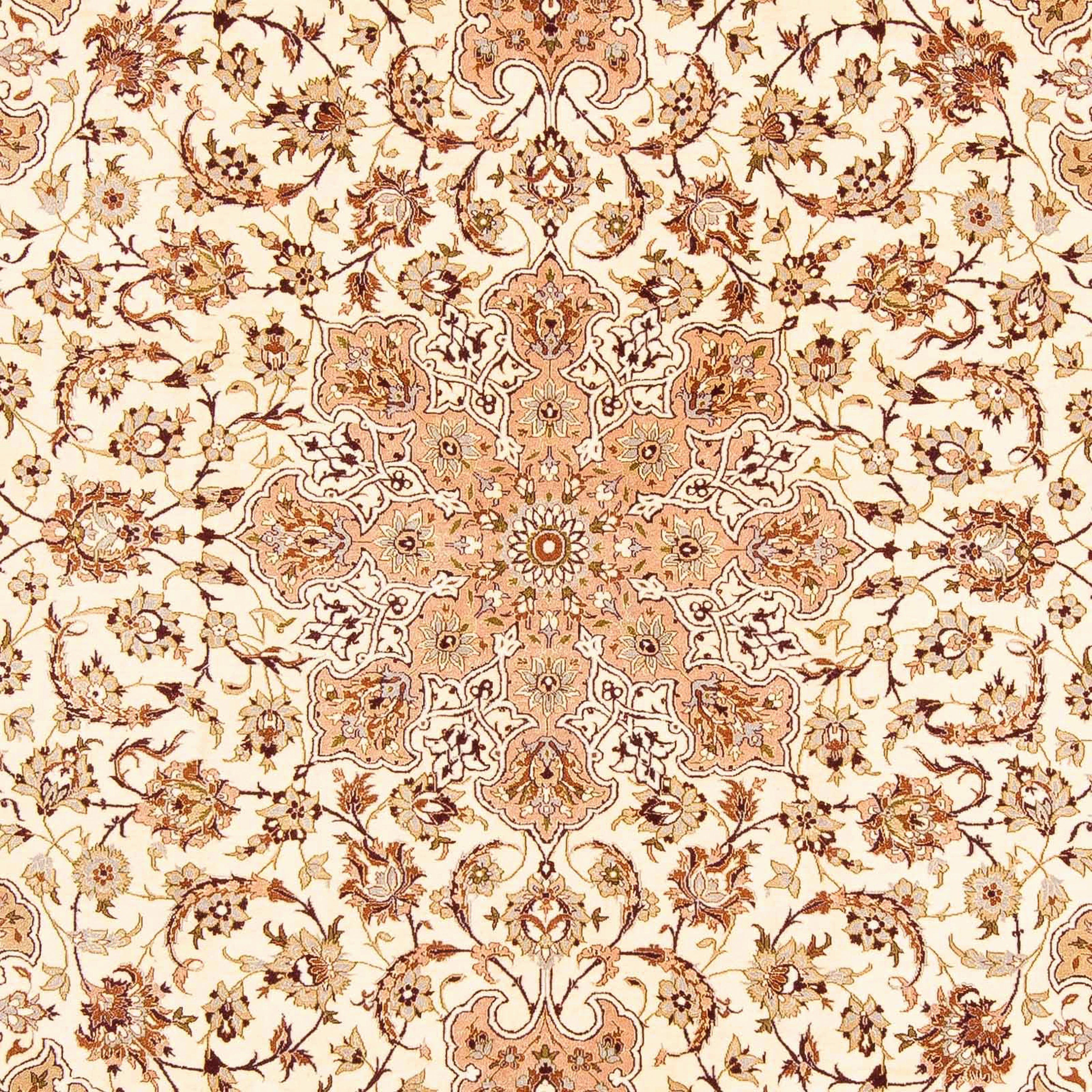 Orientteppich Perser - - - 6 291 - x hellbraun, mm, Premium Handgeknüpft, rechteckig, cm Isfahan mit 200 Wohnzimmer, morgenland, Zertifikat Einzelstück Höhe