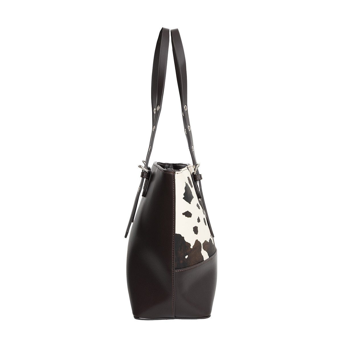 Justified Bags Shopper Kuh Damen Handtasche „Skog“ kein Echtfell, groß mit Reißverschluss