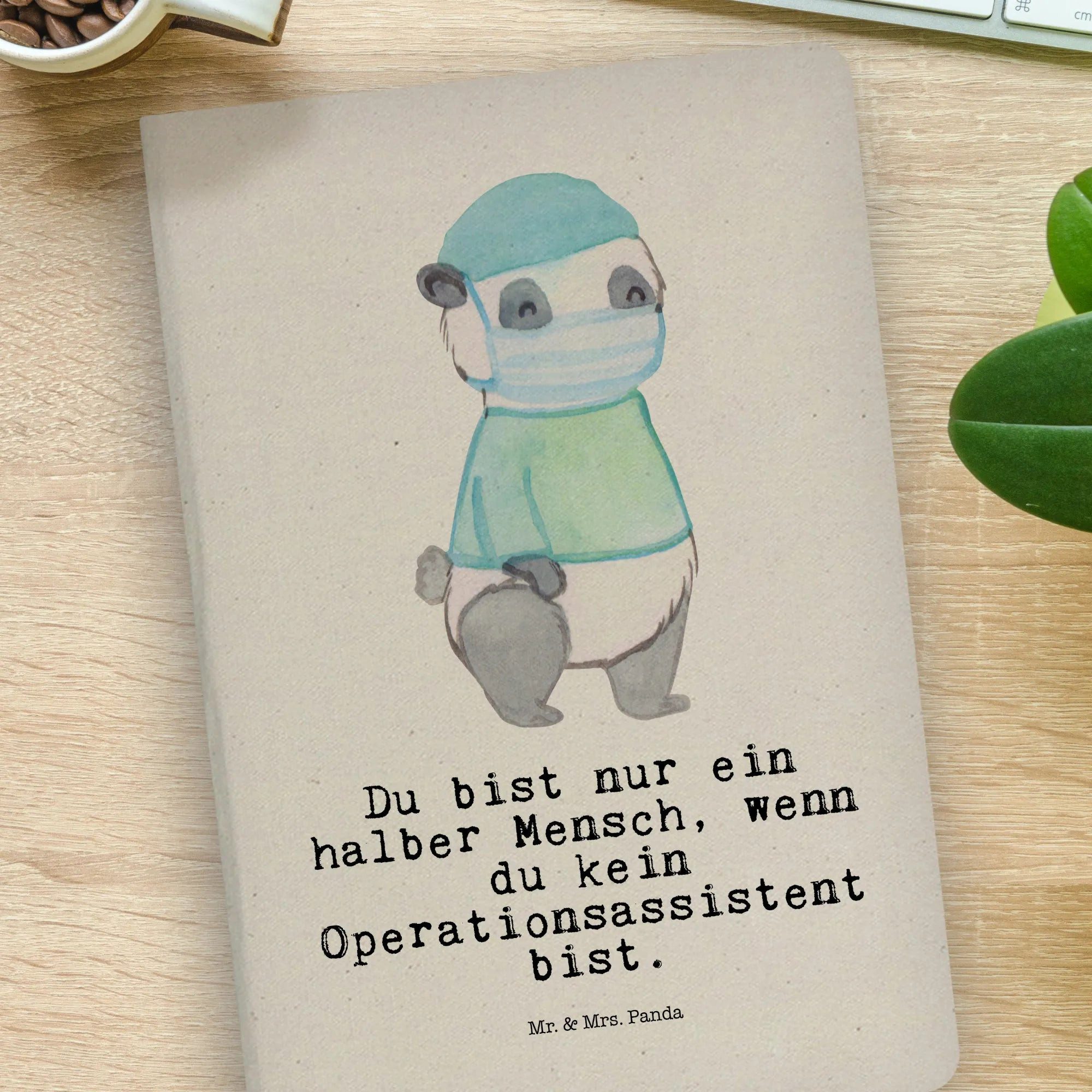 Thumbnail - Mr. & Mrs. Panda Notizbuch Operationsassistent Herz - Transparent - Geschenk, Ausbildung, OP Ass Mr. & Mrs. Panda, Kreat...