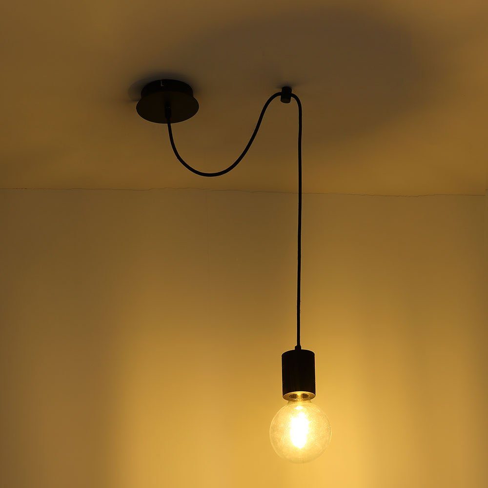 Globo Beleuchtung Decken nicht Pendelleuchte, Leuchte Wohn inklusive, Metall-Schwarz Leuchtmittel Zimmer Pendel Lampe ALU