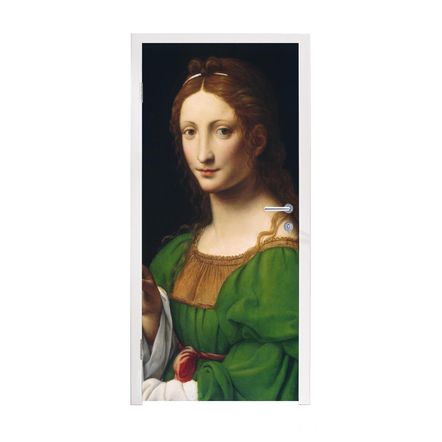 MuchoWow Türtapete Maria Magdalena - Leonardo da Vinci, Matt, bedruckt, (1 St), Fototapete für Tür, Türaufkleber, 75x205 cm