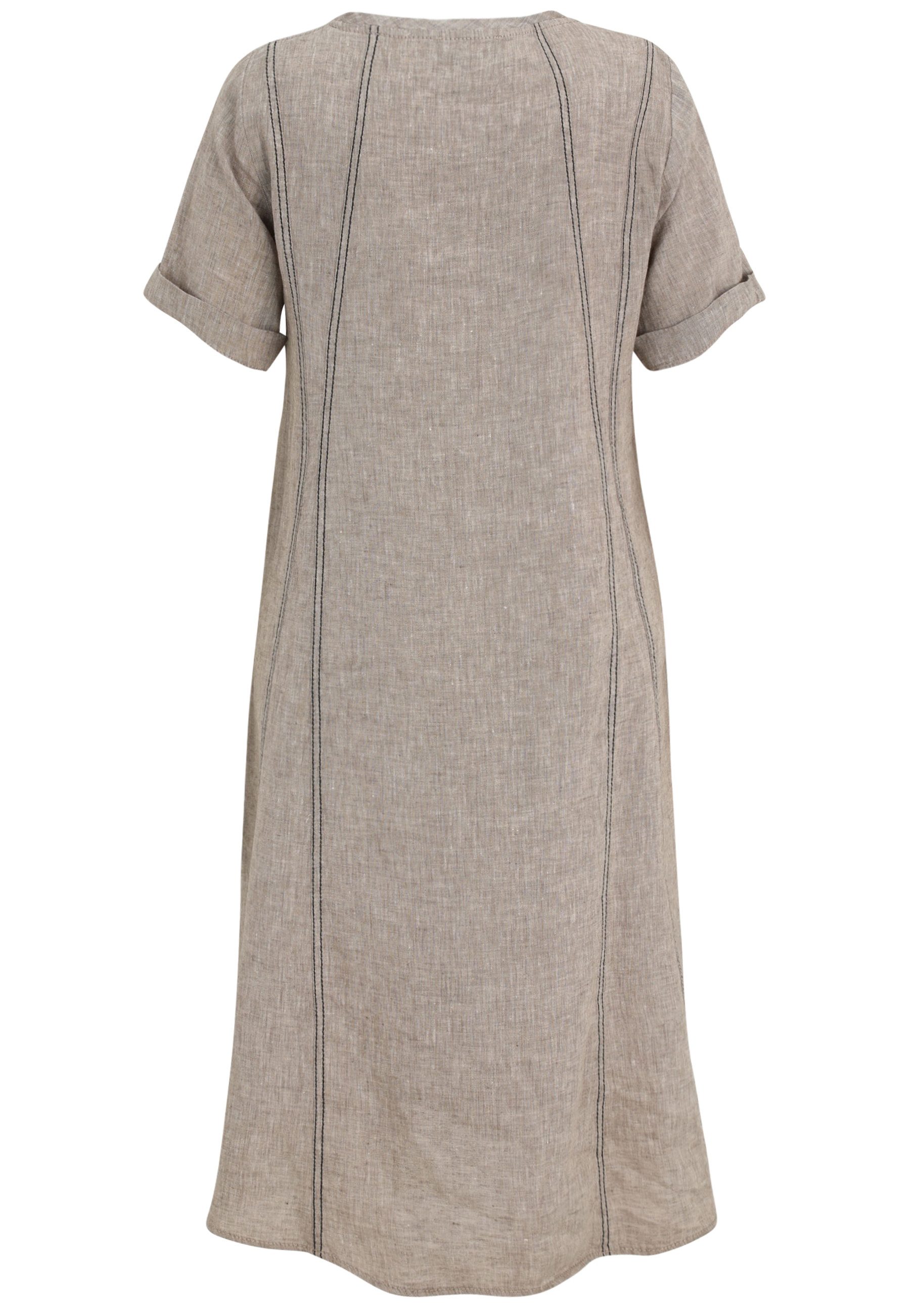 Doris Streich Sommerkleid mit Stickerei und langem Halbarm