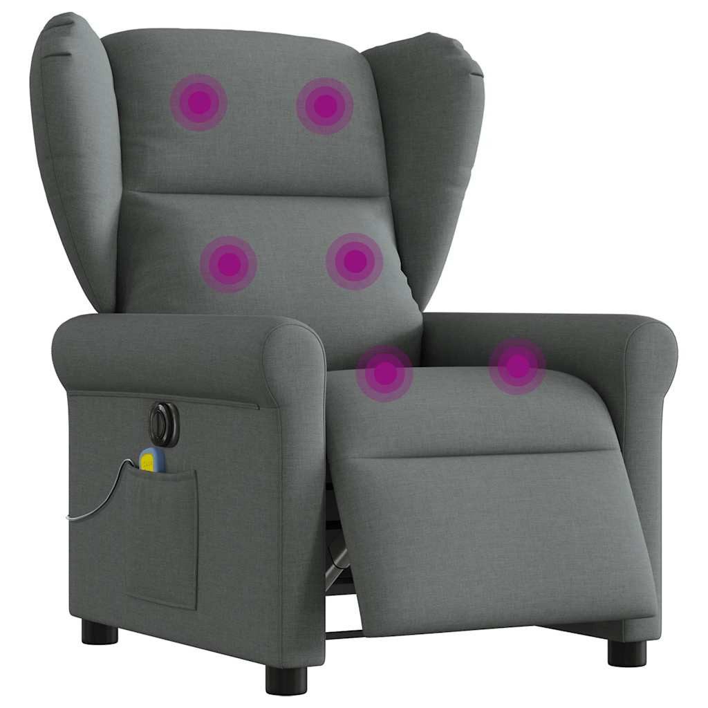 vidaXL Sessel Massagesessel Elektrisch Dunkelgrau Stoff (1-St) günstig online kaufen
