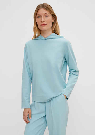 Comma Shirttop Langarmshirt mit Kapuze