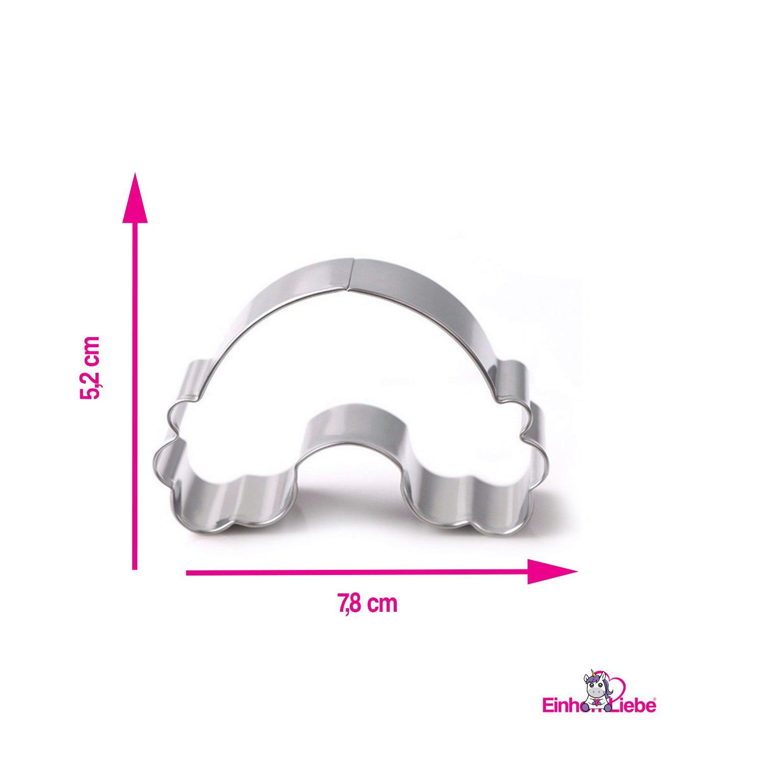 EinhornLiebe Ausstechform Keks Ausstecher 4er Set - Einhorn, Stern, Regenbogen, Einhornkopf, Edelstahl, (4-St) – Bild 4 von 5