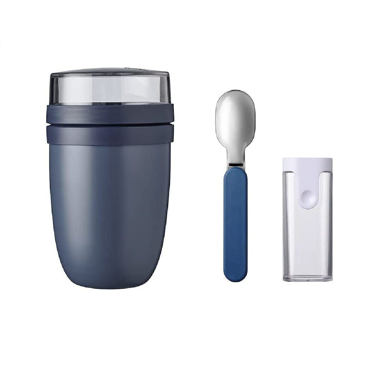 Lunchbox Lunchpot Ellipse Set mit faltbaren Löffel, Nordic Denim, Thermo