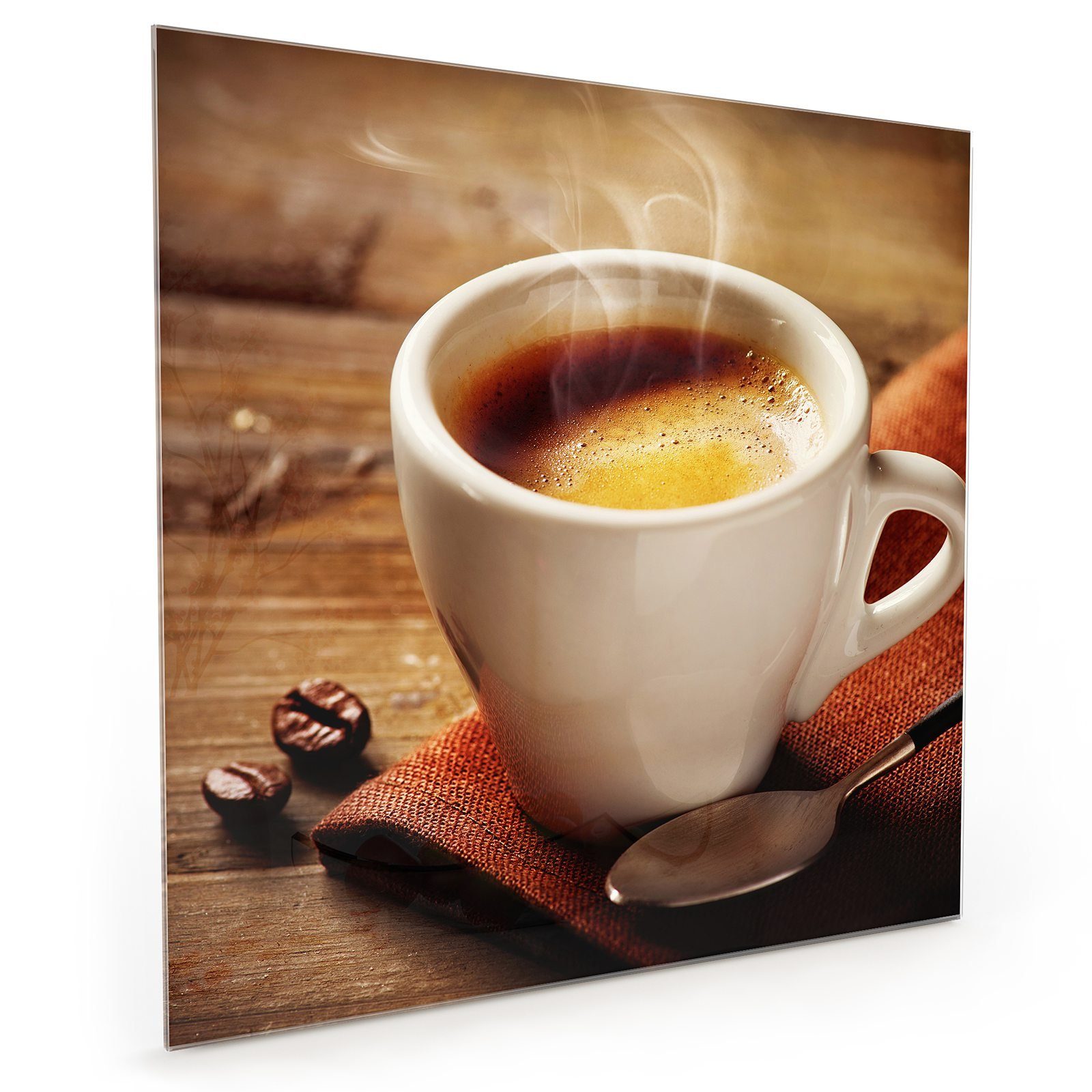 Küchenrückwand Primedeco Spritzschutz Espresso Glas mit Küchenrückwand heiss Motiv