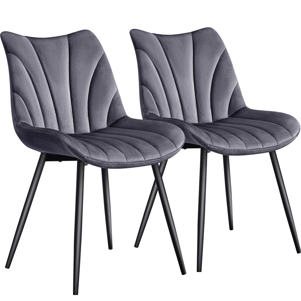 Yaheetech Esszimmerstuhl Gepolsterte Küchenstühle mit Metallbeinen (2 St), günstig online kaufen