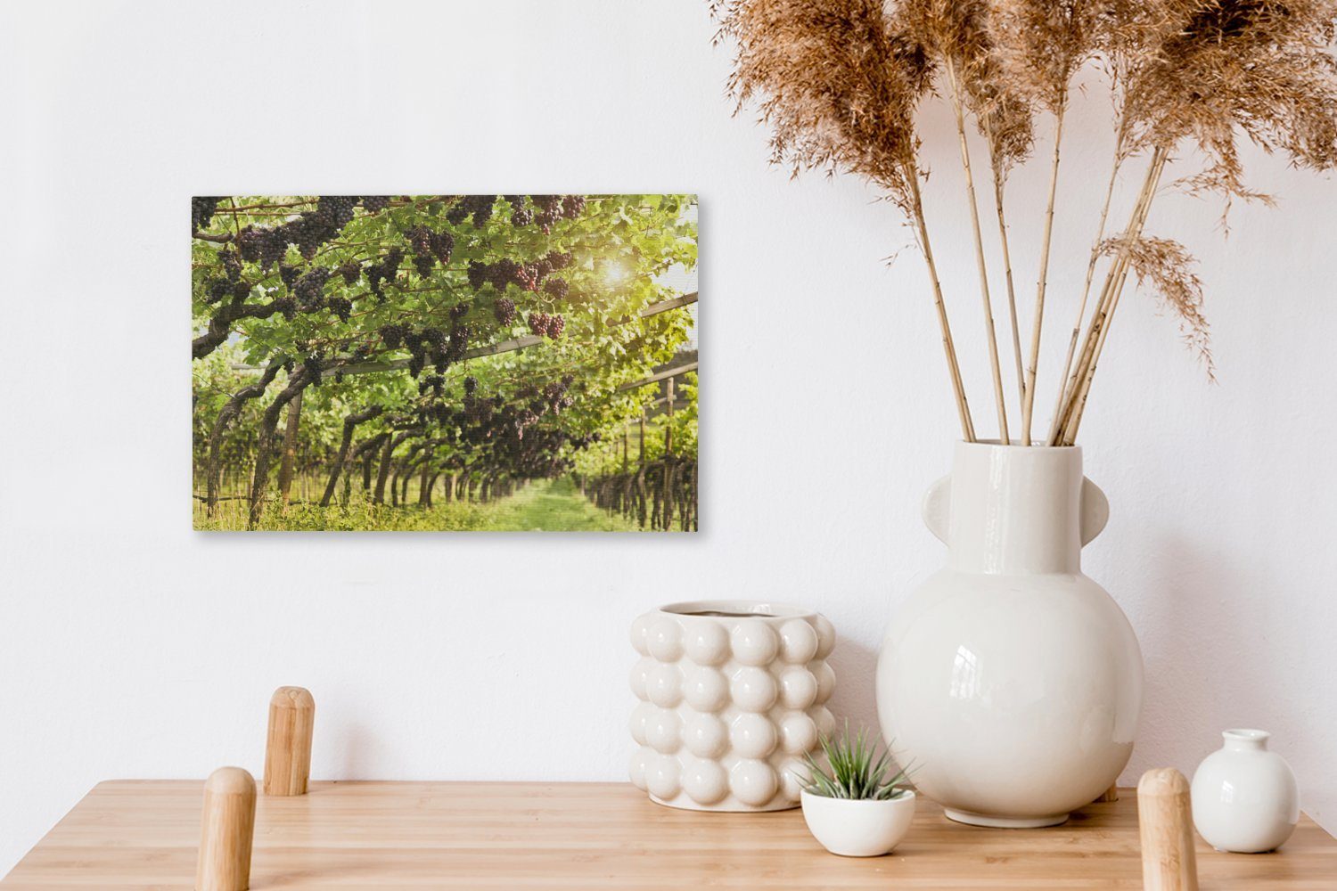 30x20 (1 cm St), einem Weinberg, Weintrauben Wandbild Aufhängefertig, OneMillionCanvasses® Leinwandbild Leinwandbilder, Wanddeko, in
