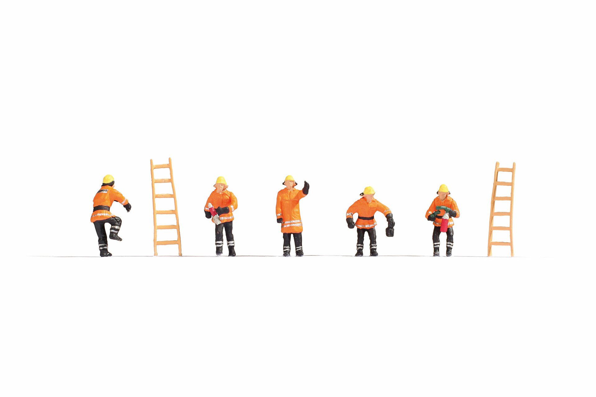 Dekofigur Feuerwehr, realistische Modellfiguren in Orange, f