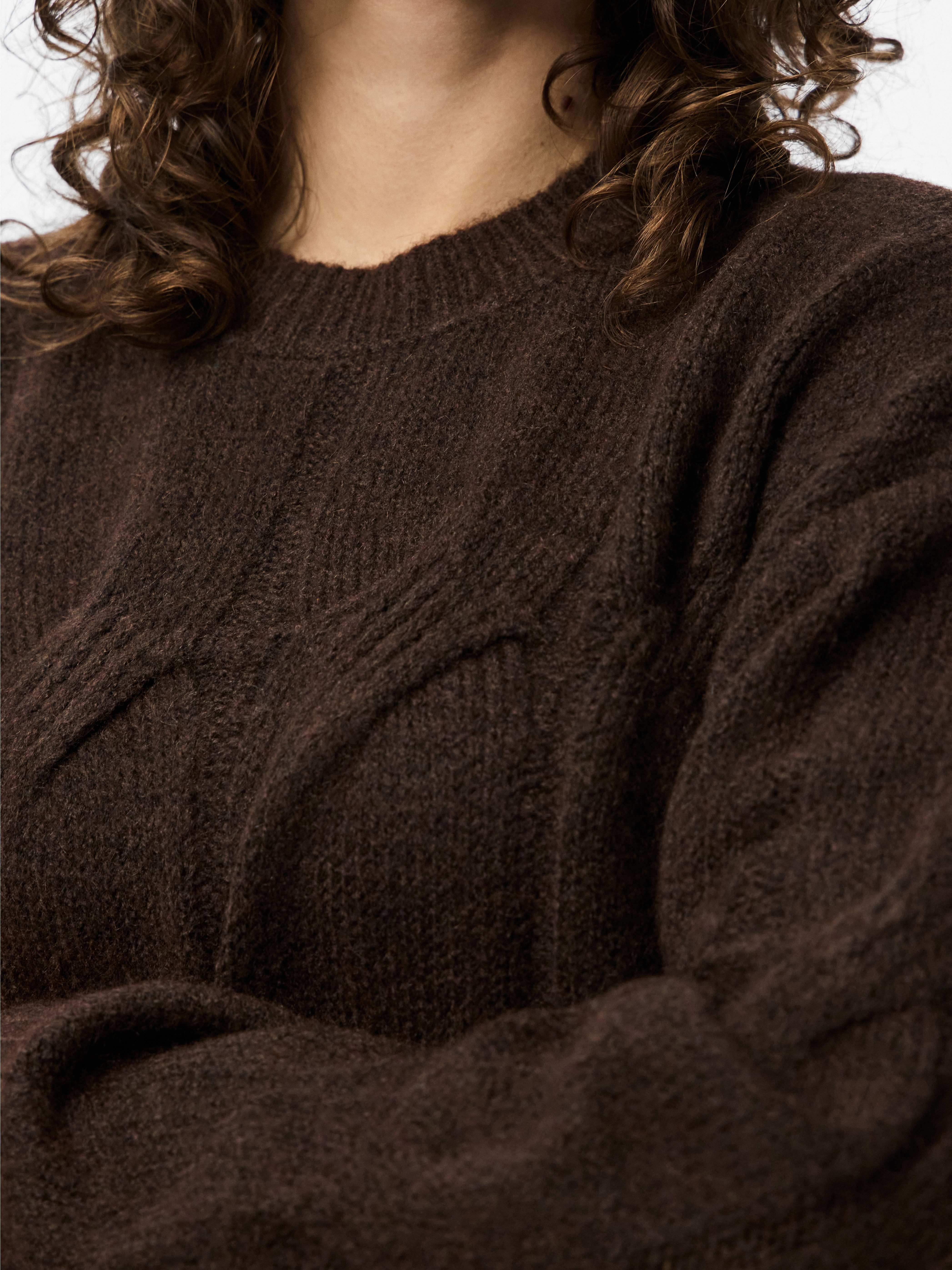 pieces Strickpullover PCJENNA LS O-NECK CABLE KNIT NOOS BC günstig online kaufen