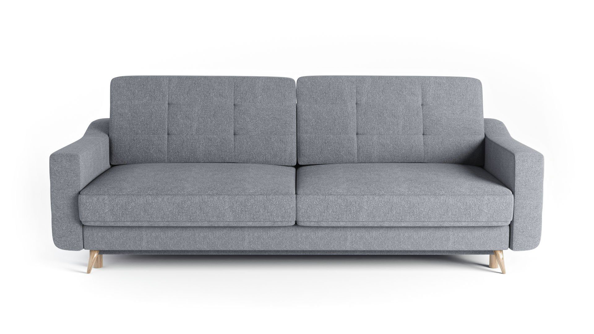 Dunkelgrau - Sofa 3-Sitzer Siblo Dreisitziges Bettzeugbehälter Toro - Schlaffunktion mit Dreisitzer-Sofa