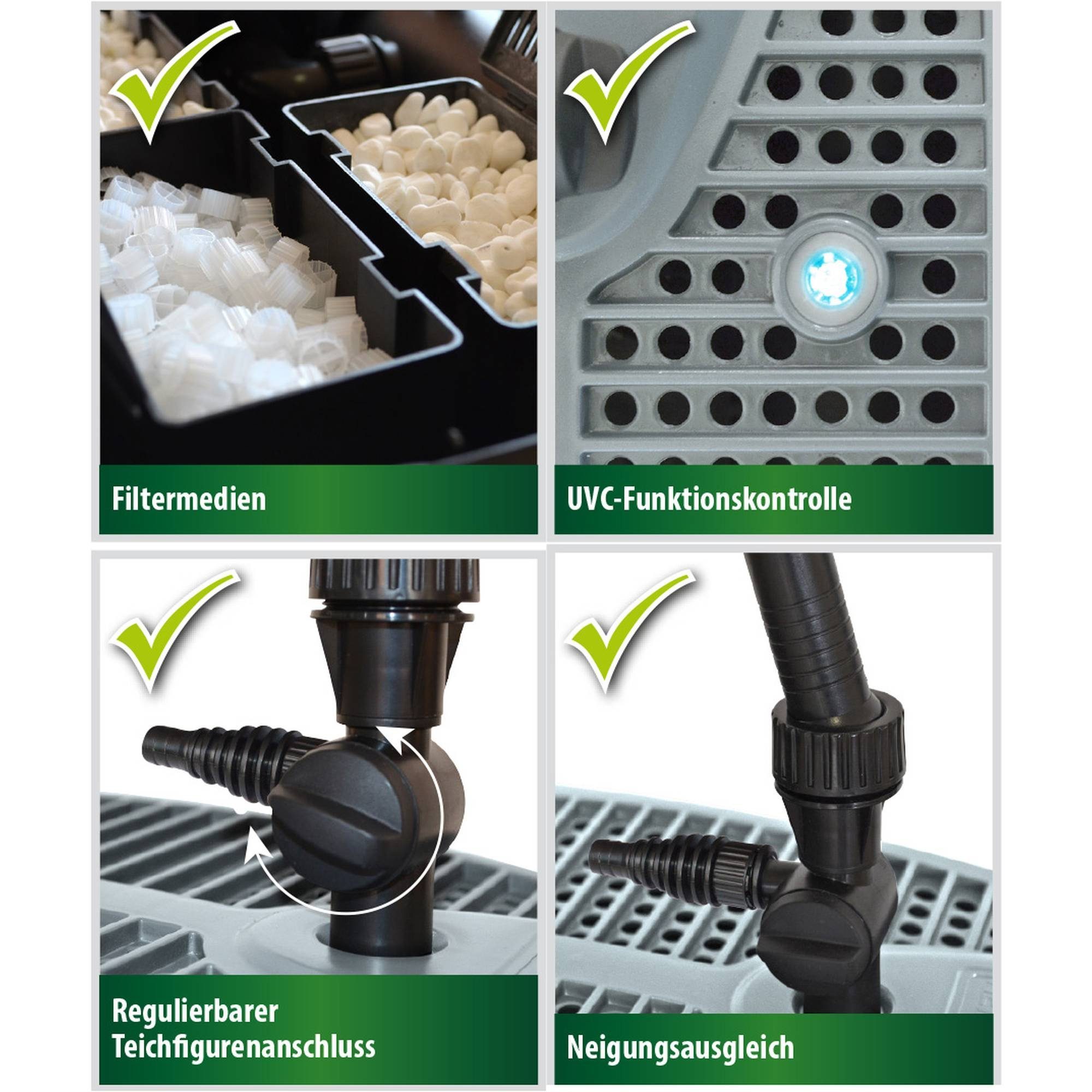 Heissner Teichfilter Teichfilter-Set mit Wasserspiel und UVC (Komplett-Set, 1 St) – Bild 4 von 4