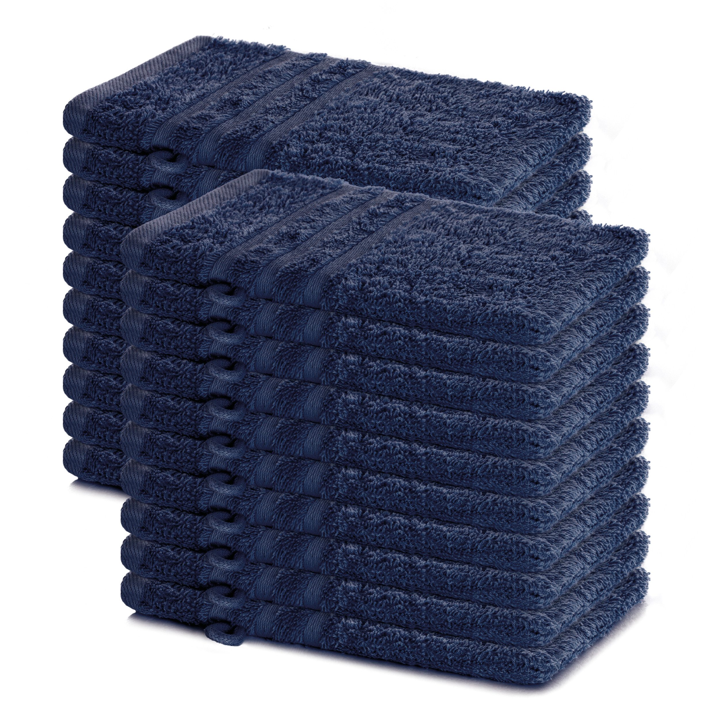 Lavea Waschhandschuh 20er Set Waschhandschuhe, 15 x 21 cm, Elena-Frottierserie, Waschlappen, (20-St), 500 g/m² Frottier, weich & saugstark, pflegeleicht