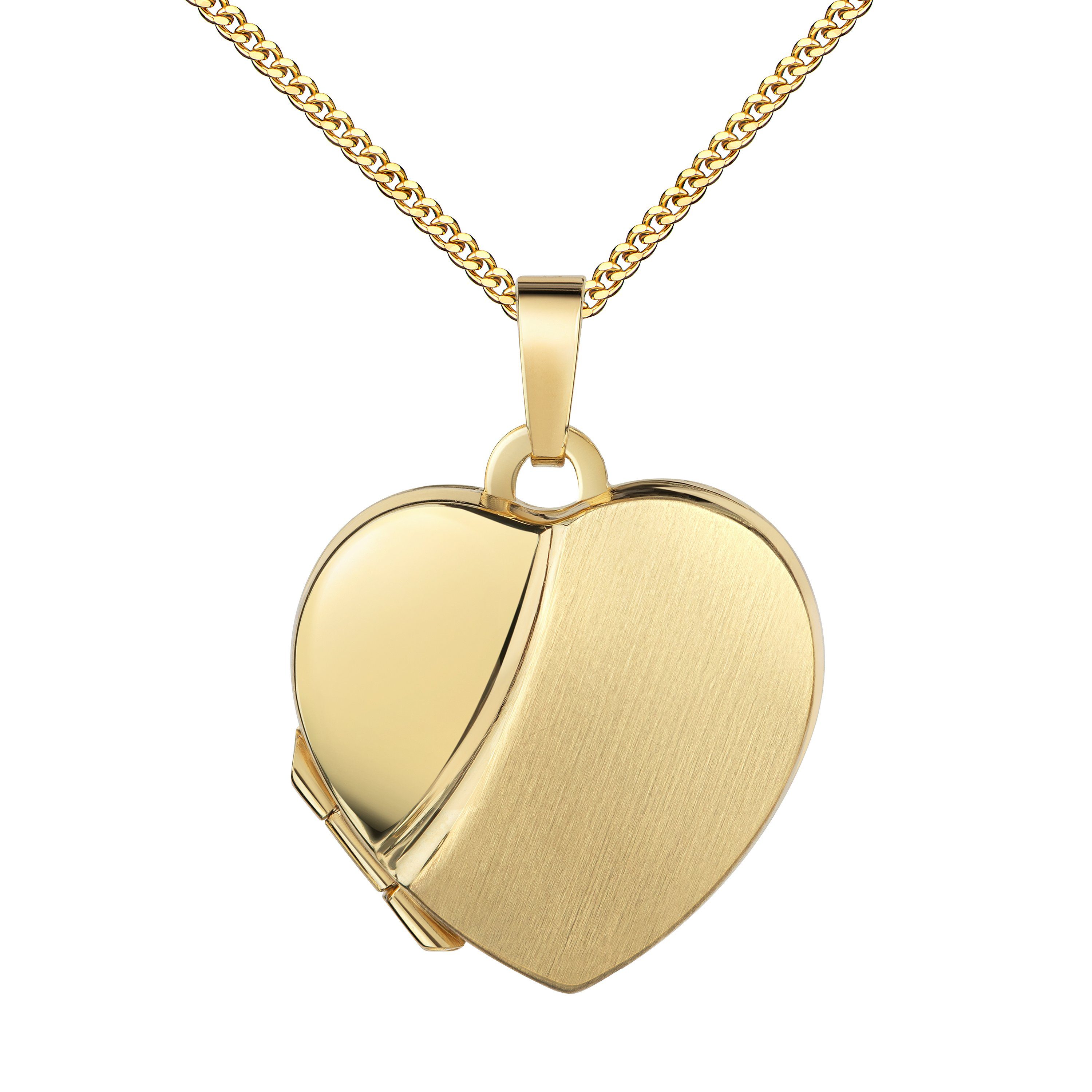 Kette mit Anhänger Gold Medaillon Gold 585 zum Öffnen für Bildeinlage 2 Bilder