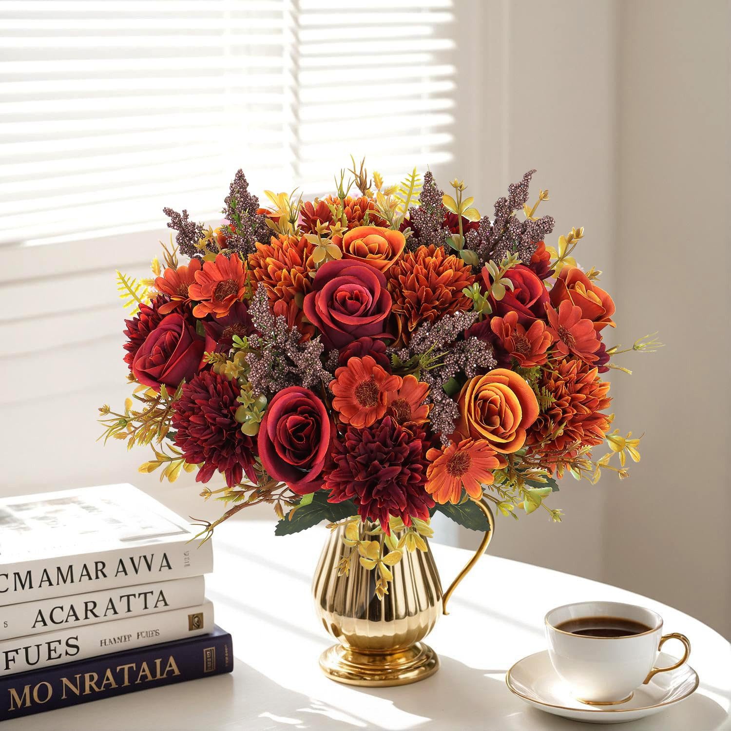 Kunstpflanze Künstliche Blumen, 2 Bündel Seidenblumensträuße Blumensträuße Hochzeit, Bomiclss, Tisch Dekoration Blumenarrangement Hause Küche Dekor – Bild 5 von 5