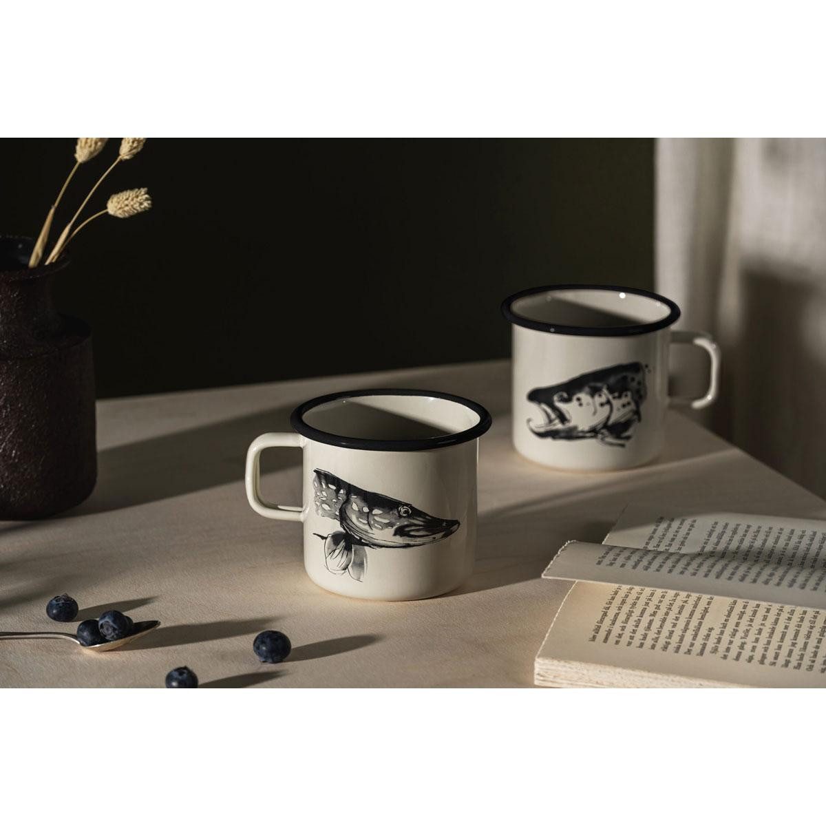 Muurla Tasse Tasse Hecht und Forelle Emaille (550ml)