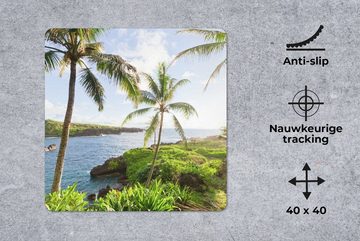 MuchoWow Gaming Mauspad Tropische Landschaft mit Palmen auf Maui (1-St), Mousepad mit Rutschfester Unterseite, Gaming, 40x40 cm, XXL, Großes