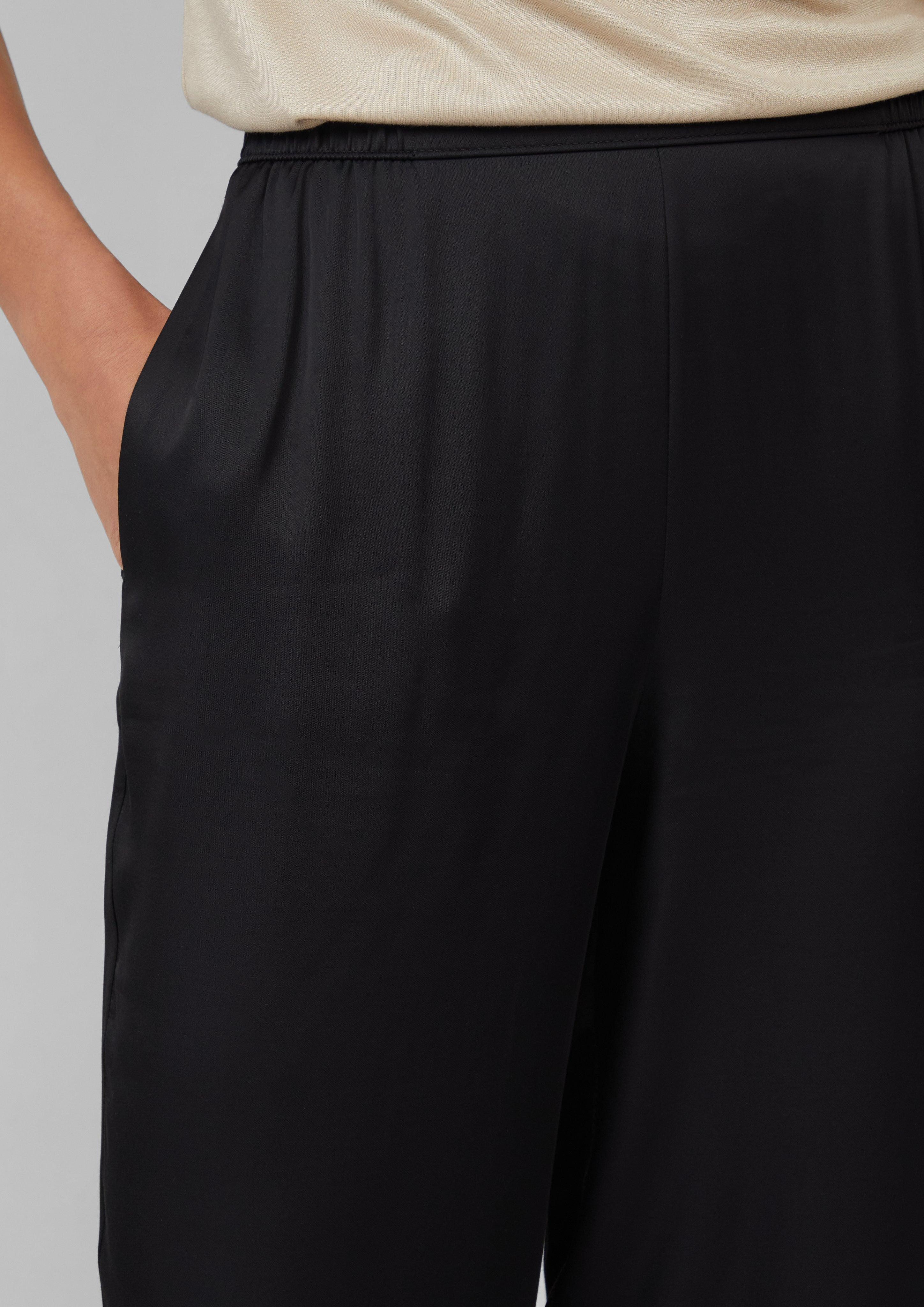 s.Oliver BLACK LABEL Stoffhose Fließende Wide-Leg-Hose günstig online kaufen