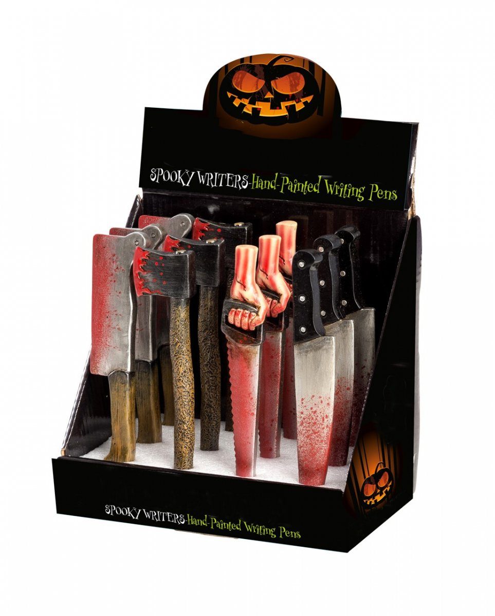Horror-Shop Dekofigur Blutiges Werkzeug Kugelschreiber als Halloween Ges