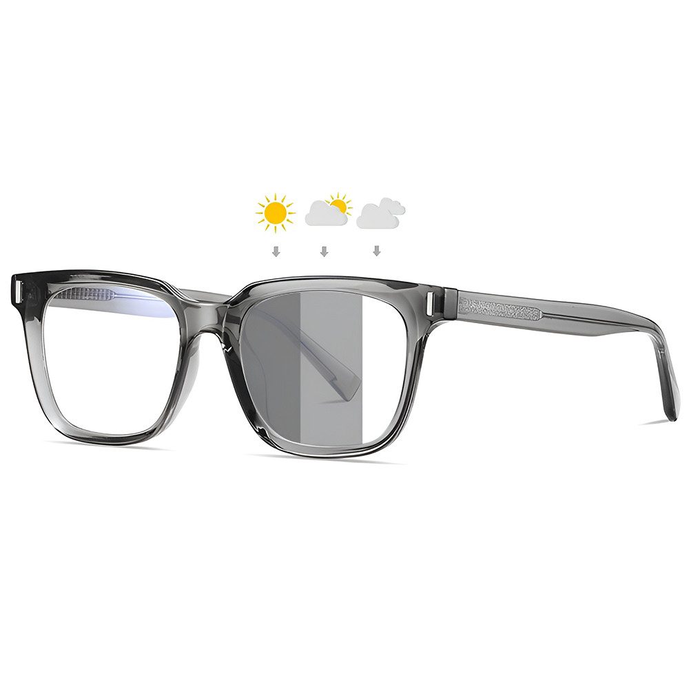 PACIEA Brille Damen Herren Selbsttönend Ohne Sehstärke UV Schutz Breite Bügel