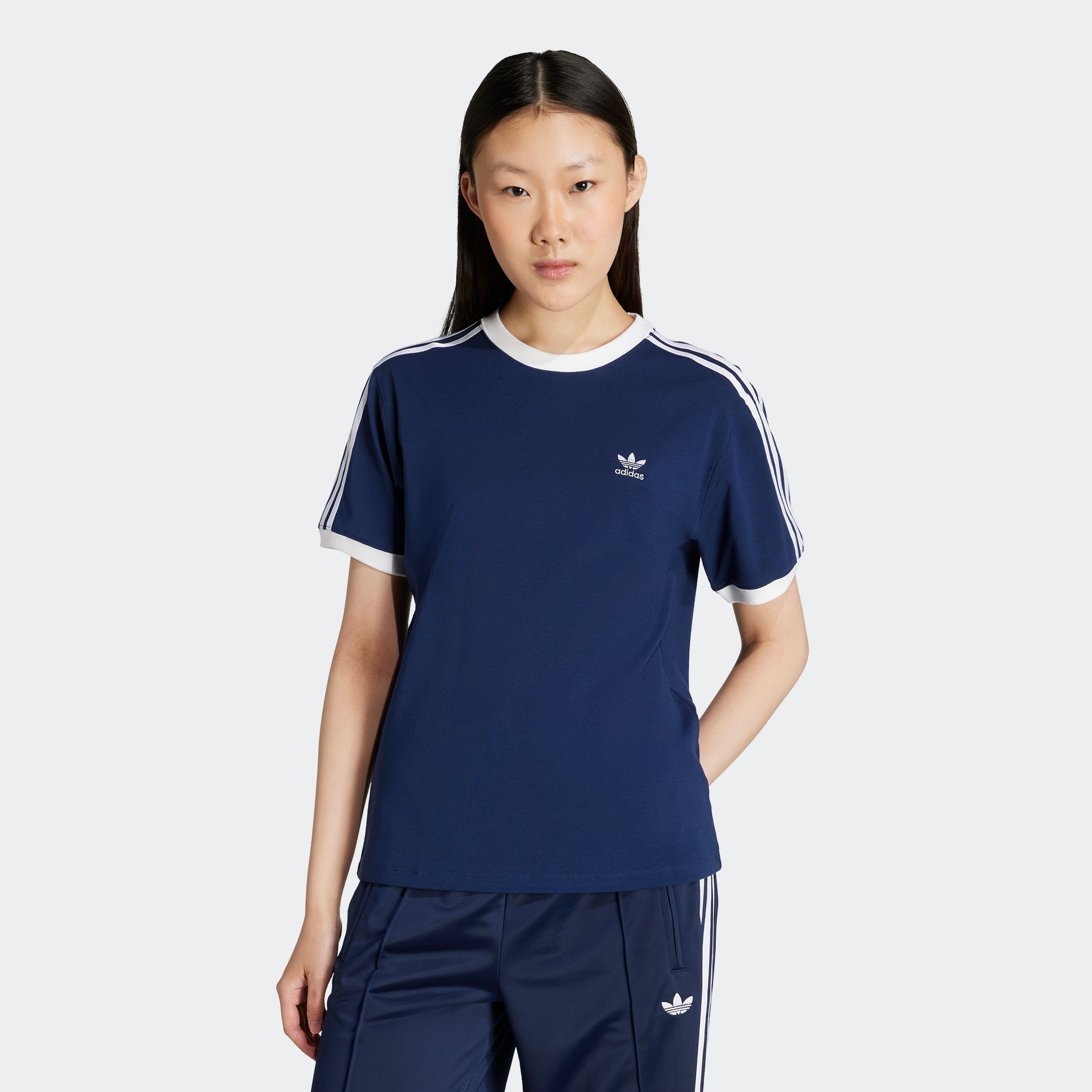 adidas Originals T-Shirt 3 STRIPE TEE ohne Verschluss, mit Rippdetails, aus günstig online kaufen