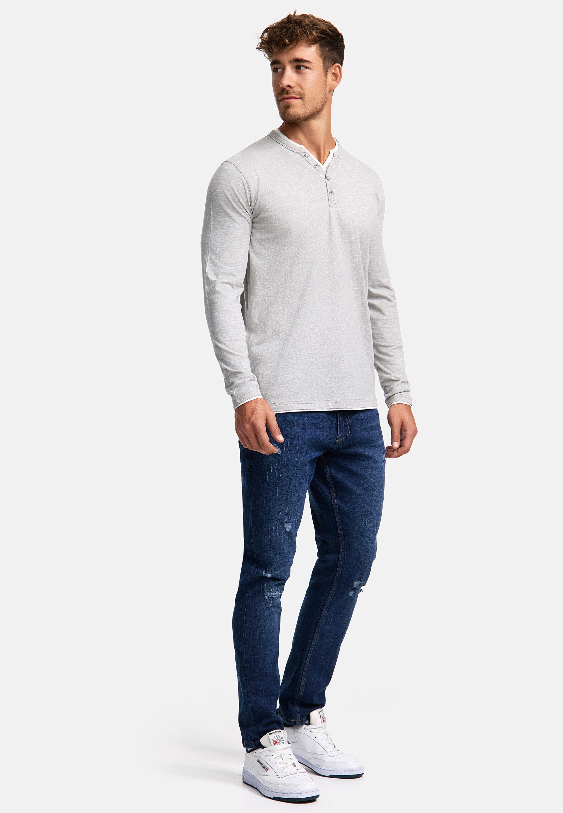 Indicode Langarmshirt Herren INColeson Shirt Langarm Herrenshirt Langarmshirt aus 100% Baumwolle