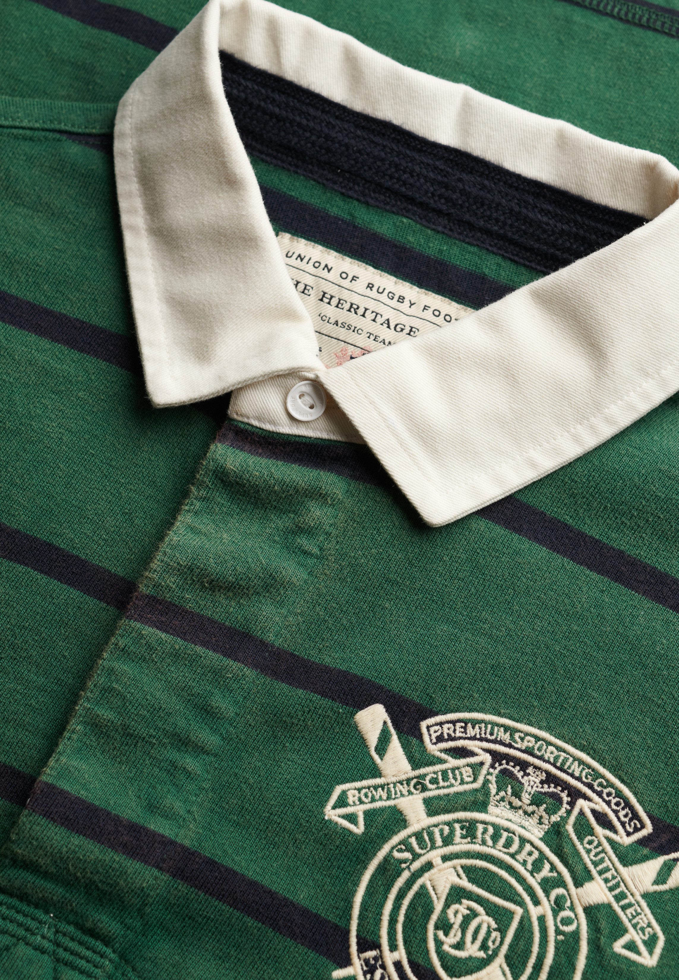 Superdry Langarmshirt DOUBLE EMBLEM STRIPE RUGBY