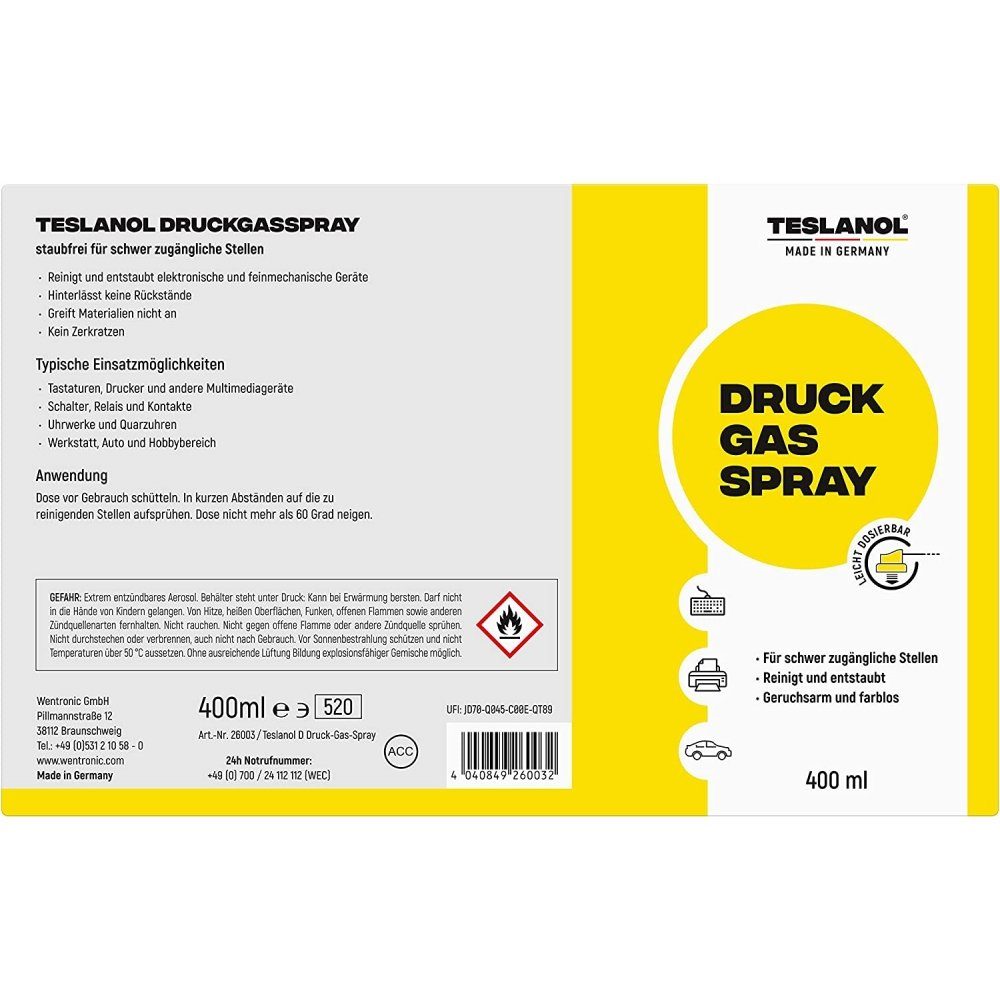 - Druckgasspray teslanol 400 - 26003 Reinigungsspray ml