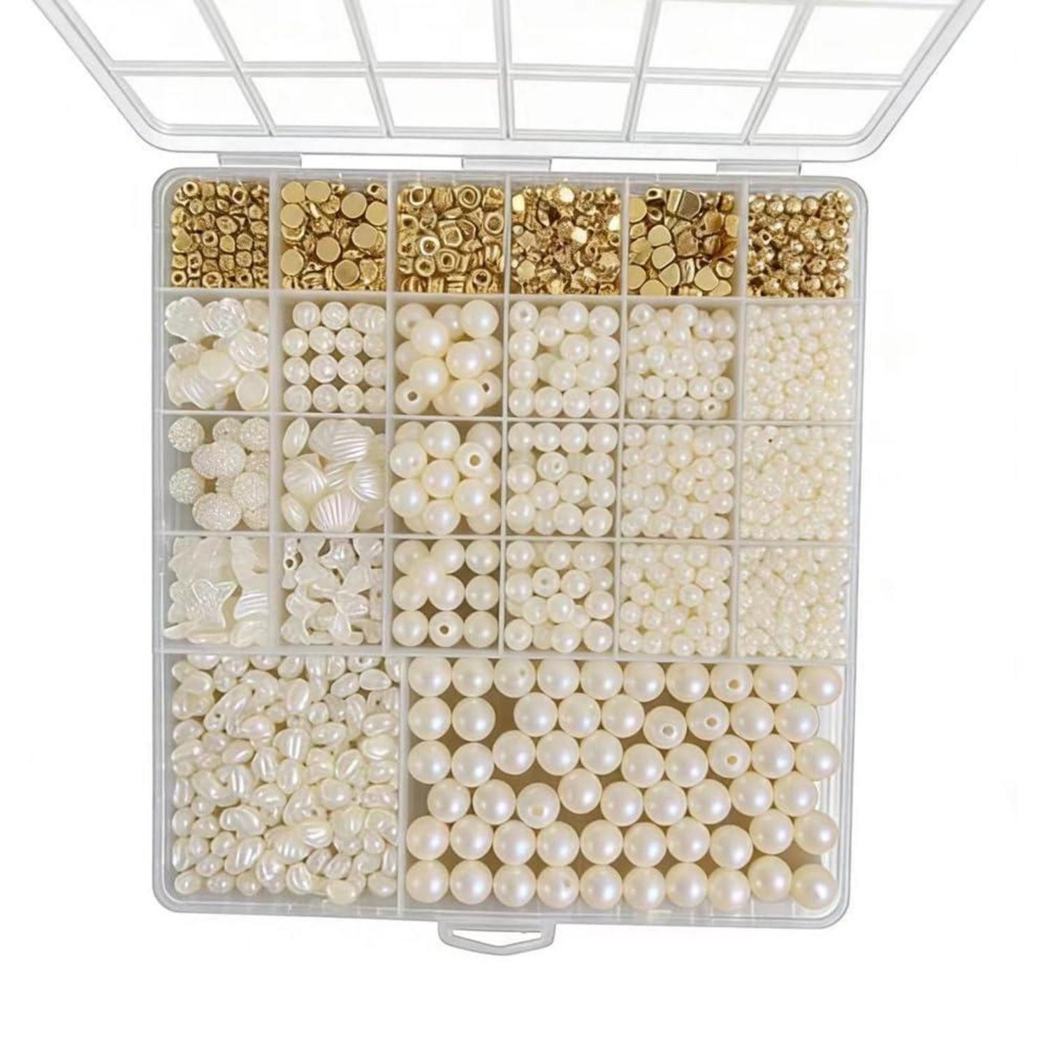 LuxusKollektion Kreativset Perlen Bastelset Weiß für Erwachsene Schmuck DIY