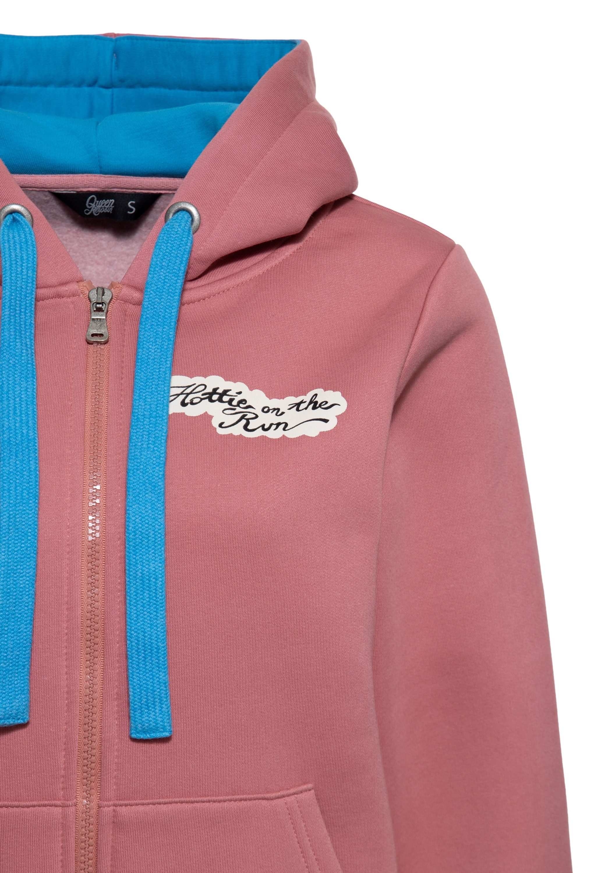 QueenKerosin Kapuzensweatjacke Hottie on the run (1-tlg) mit großem Rückenprint