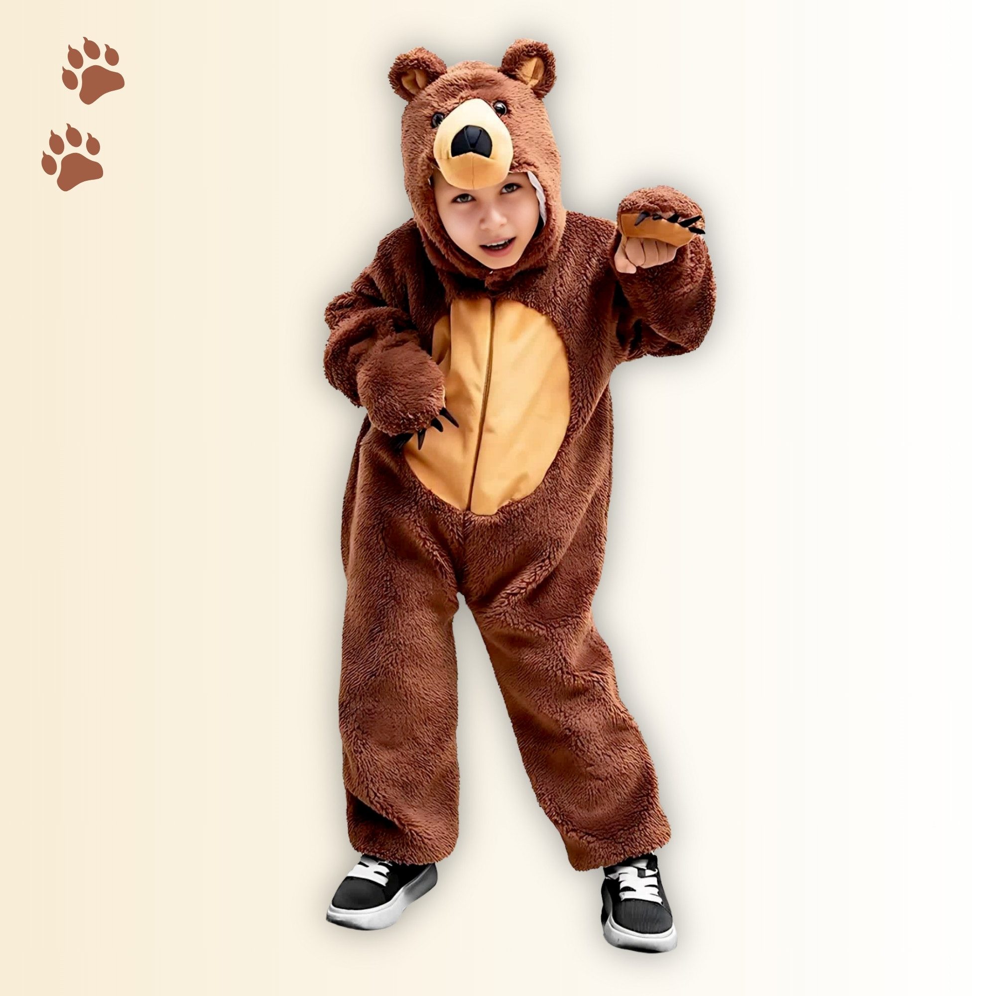 Ikumaal Costume Brown Bear Costume, F67, Children's, Carnival Mardi Gras