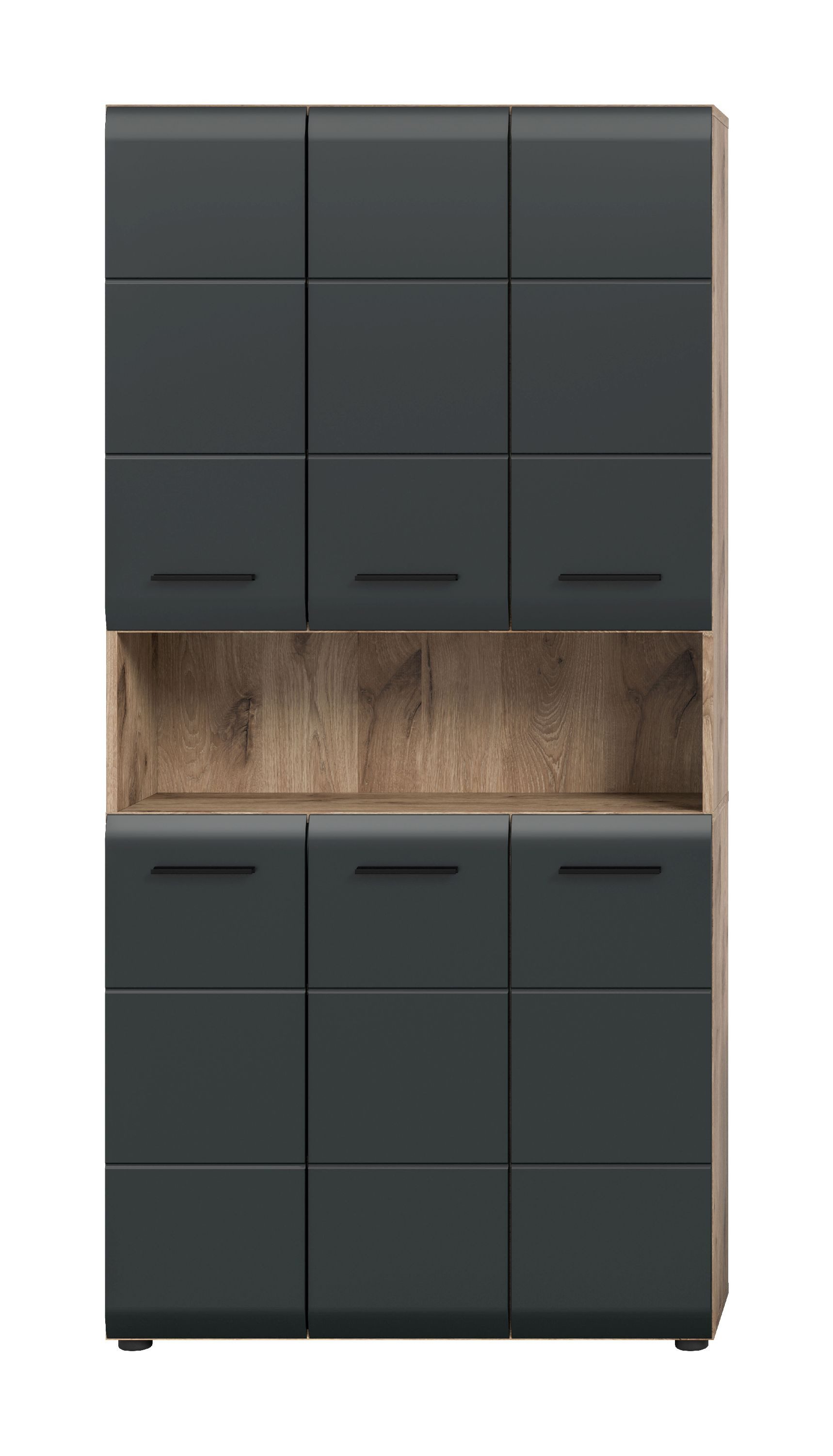 xonox.home Stauraumschrank Nox Oak Nachbildung Melamin beschichtet modern 90x185x30 cm