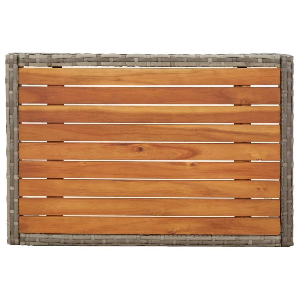 vidaXL Gartenstuhl Garten-Relaxstühle 2 Stk. mit Tisch Grau Poly Rattan (3 St) – Bild 4 von 5