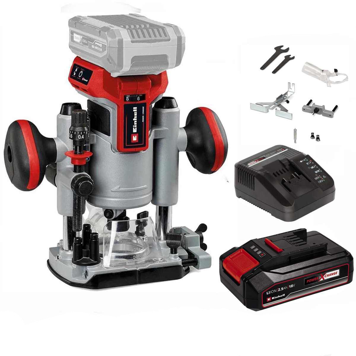 Einhell Akku-Fräse Professional 18V Oberfräsen-K TP-RO 18 BL mit Akku 2.5 Ah, Ladegerät