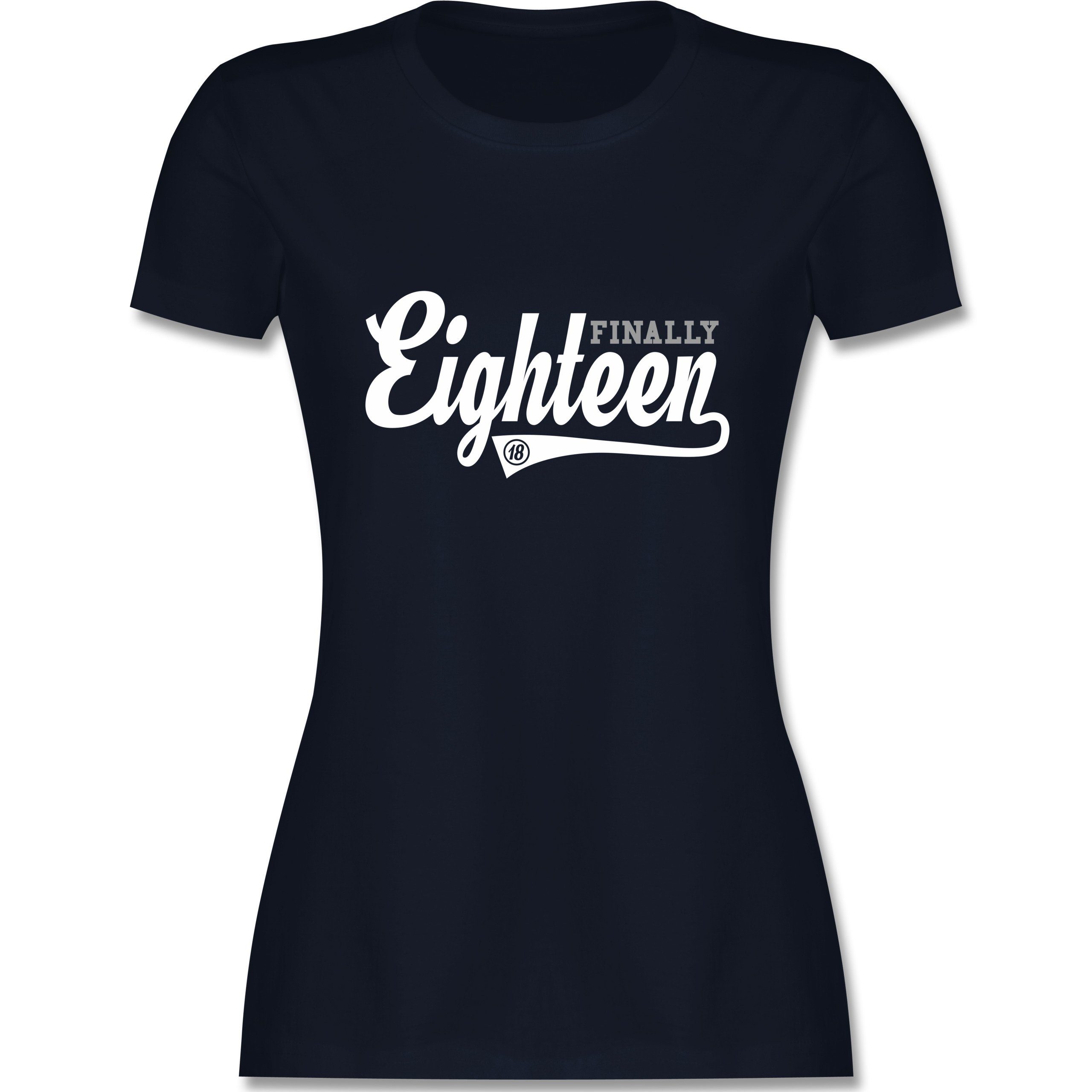 Shirtracer TShirt »Finally 18 College Stil Geburtstag Damen