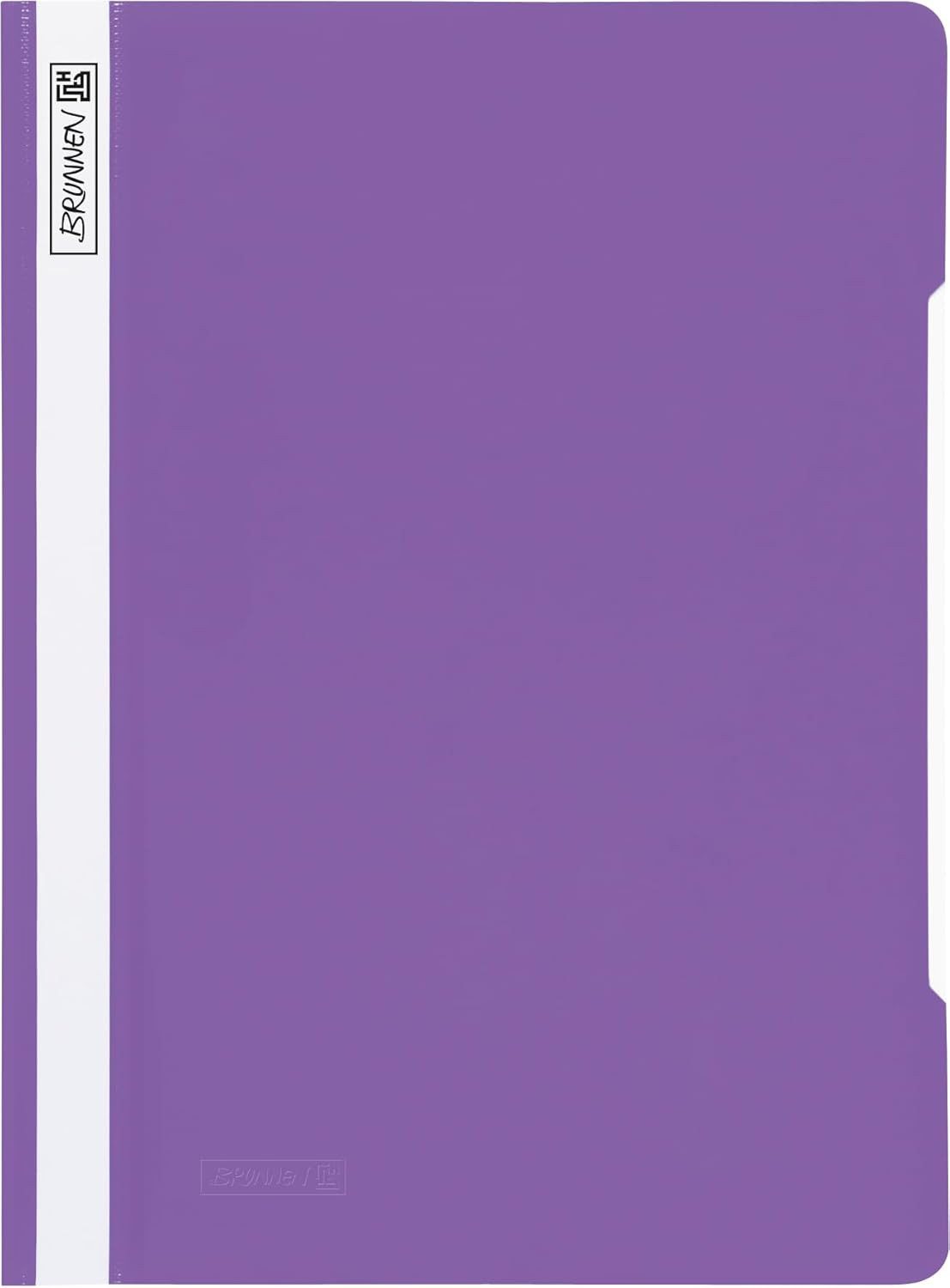 BRUNNEN Aktenordner BRUNNEN Schnellhefter A4 Violett - Premium PVC-Folie mit Glasklarem De