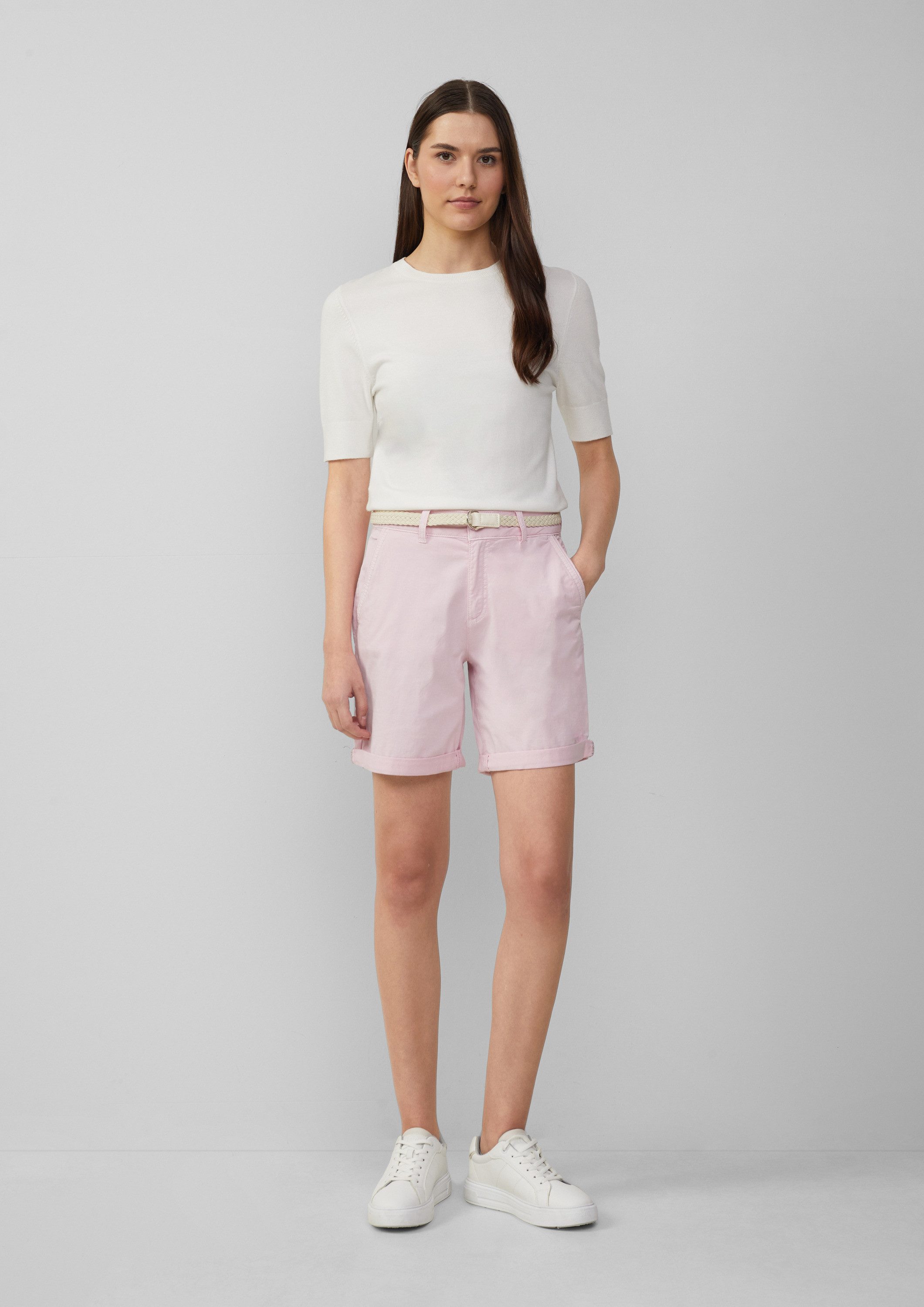 s.Oliver Shorts Hose Shorts mit geflochtenem Gürtel und Garment Dye günstig online kaufen