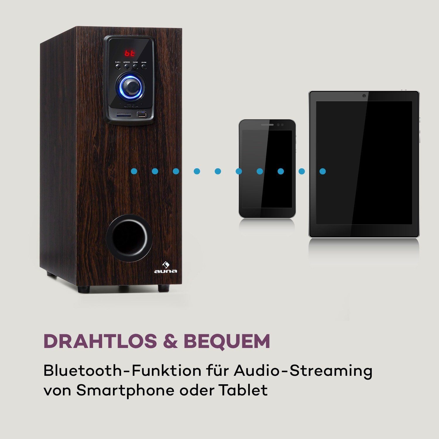 Areal (Bluetooth, 190 Elegance W) Lautsprechersystem Auna