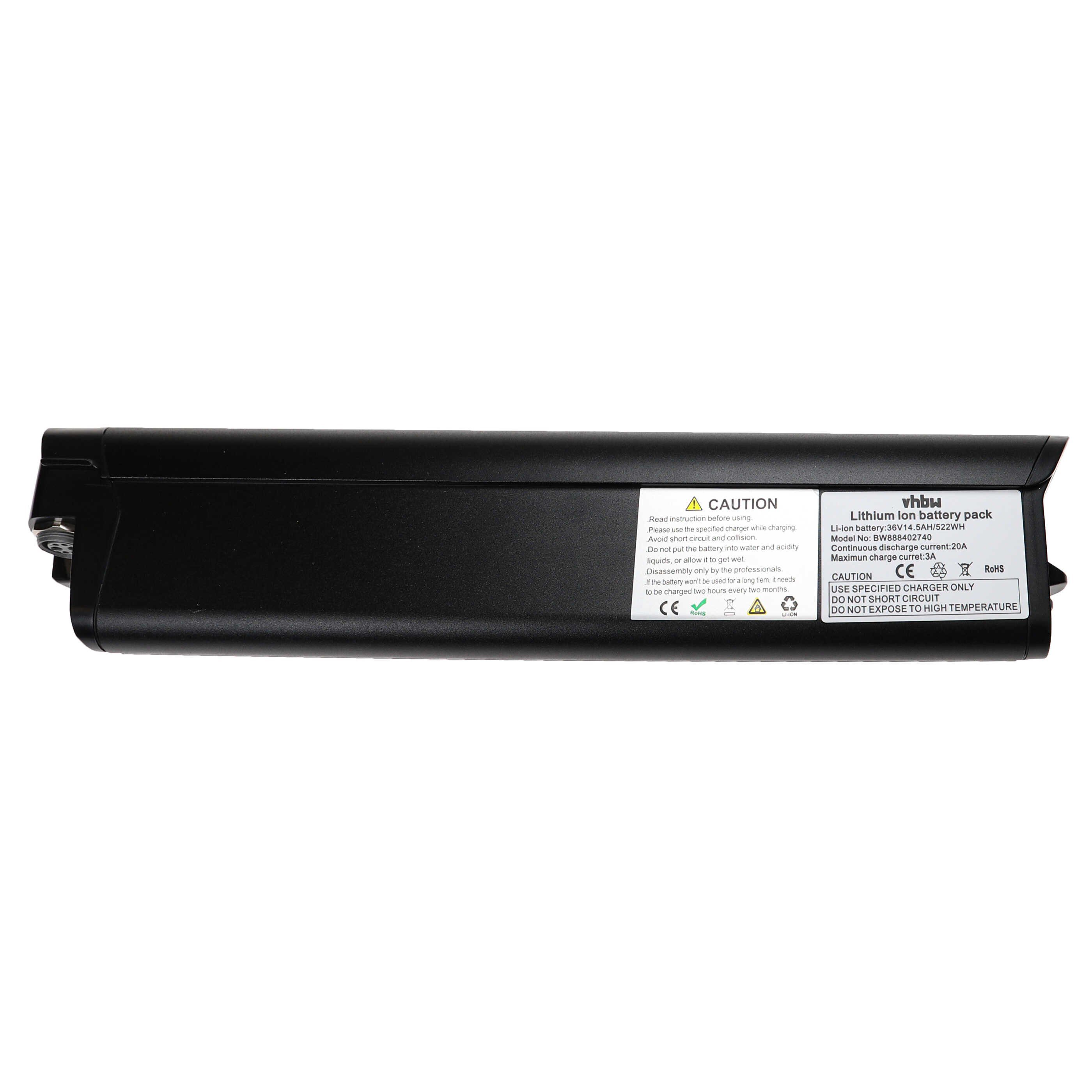 vhbw Akku passend für Zündapp Z810 Fahrrad / E-Bike (14,5 Ah, 36 V, Li-Ion, E-Bike Akku Akku Li-Ion 14500 mAh (36 V, 1 St), Leistungsfähiger Austausch-Akku für Pedelec, Elektrofahrrad, E-Bike