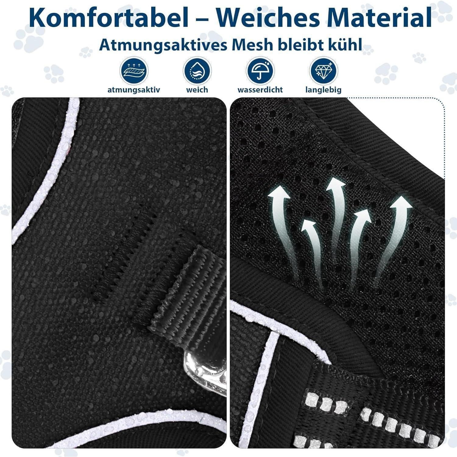 Funfox Hunde-Sicherheitsgeschirr Hundegeschirr für große Hunde No Pull Sicherheitsgeschirr XL Schwarz