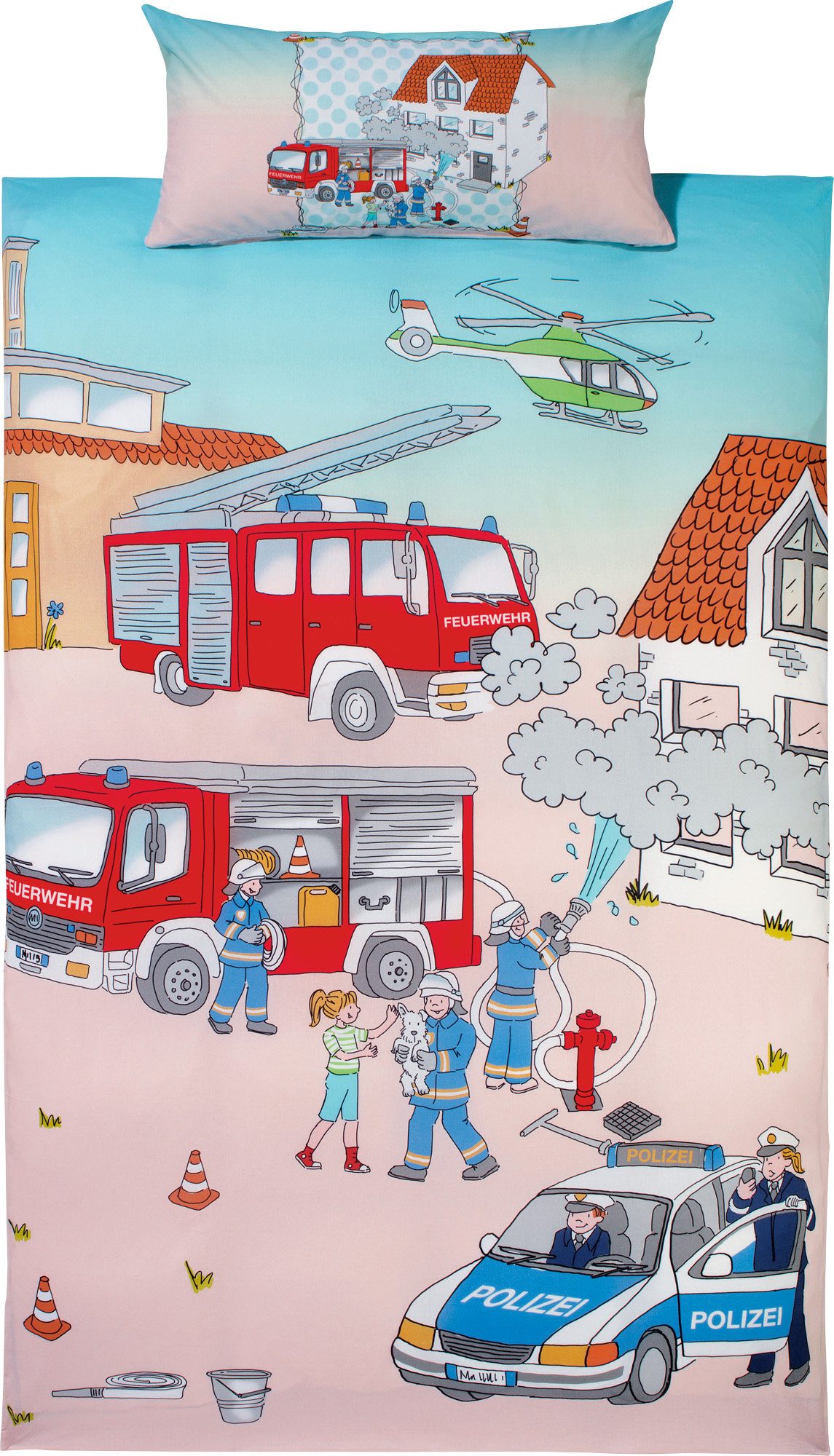 Erwin Müller Kinderbettwäsche Kinder-Bettwäsche "Polizei & Feuerwehr", Renf günstig online kaufen