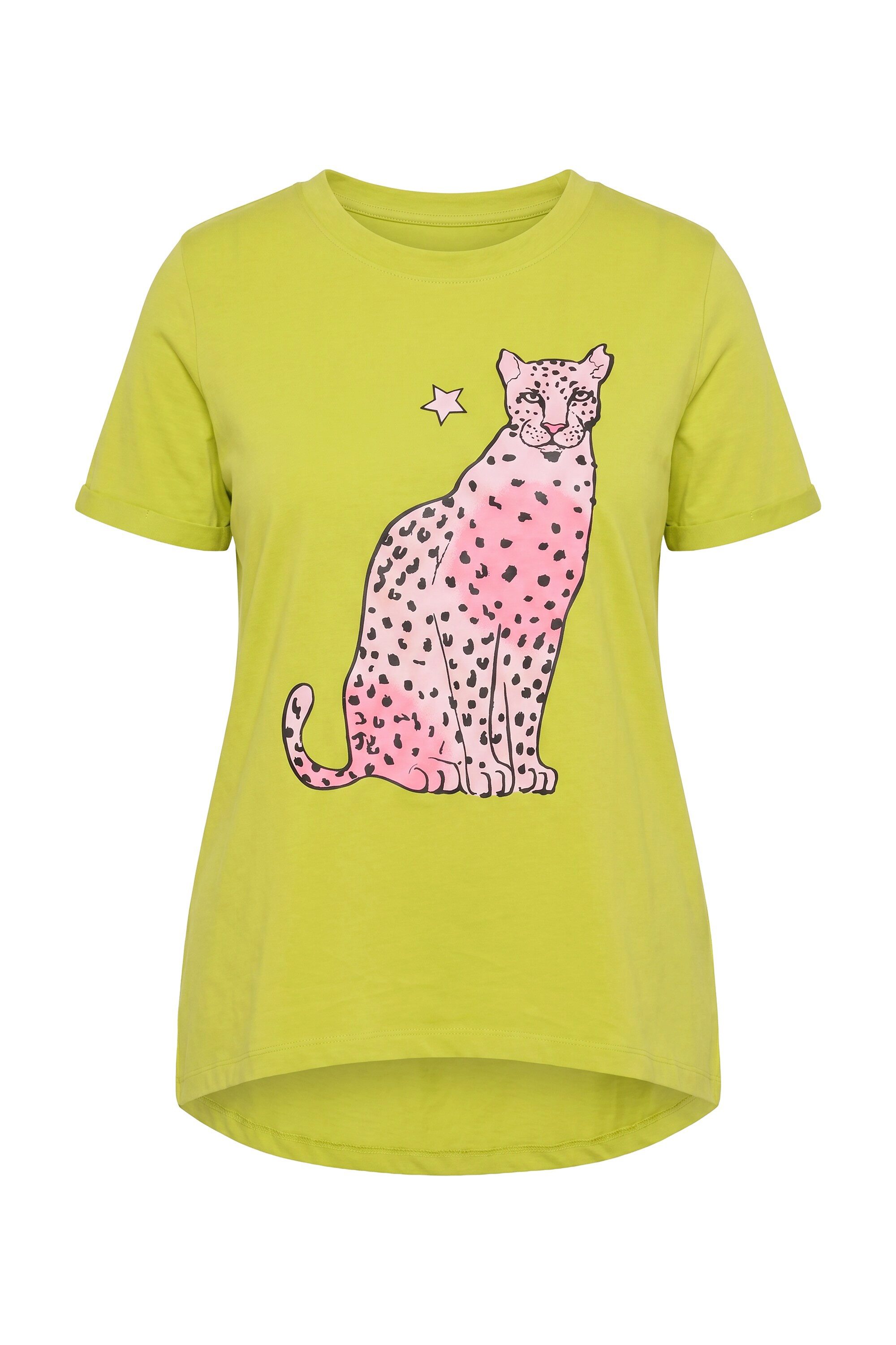 MIAMODA T-Shirt T-Shirt A-Linie Leopard Halbarm