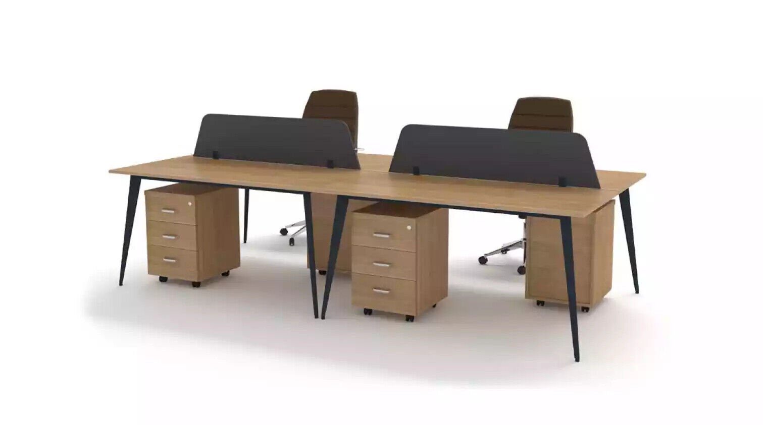 JVmoebel Schreibtisch Großer Brauner Schreibtisch Arbeitsplatzausstattung (1-St), Made in Europa