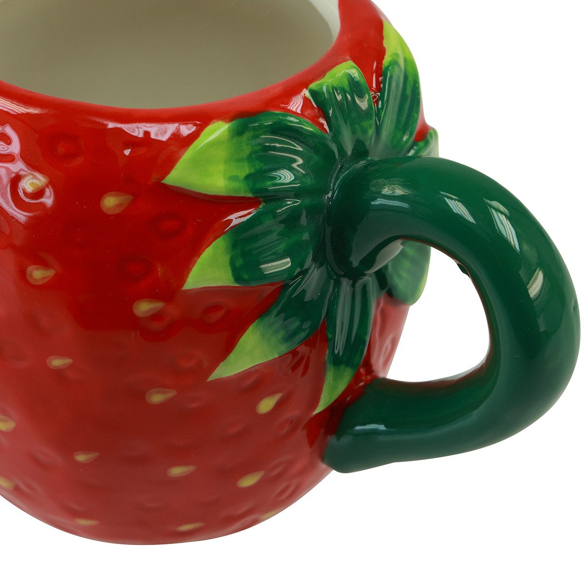 Kaemingk Dekofigur Keramiktasse Erdbeer-Deko Pflanztopf Deko-Geschenk 10cm Ø6,5cm – Bild 5 von 5