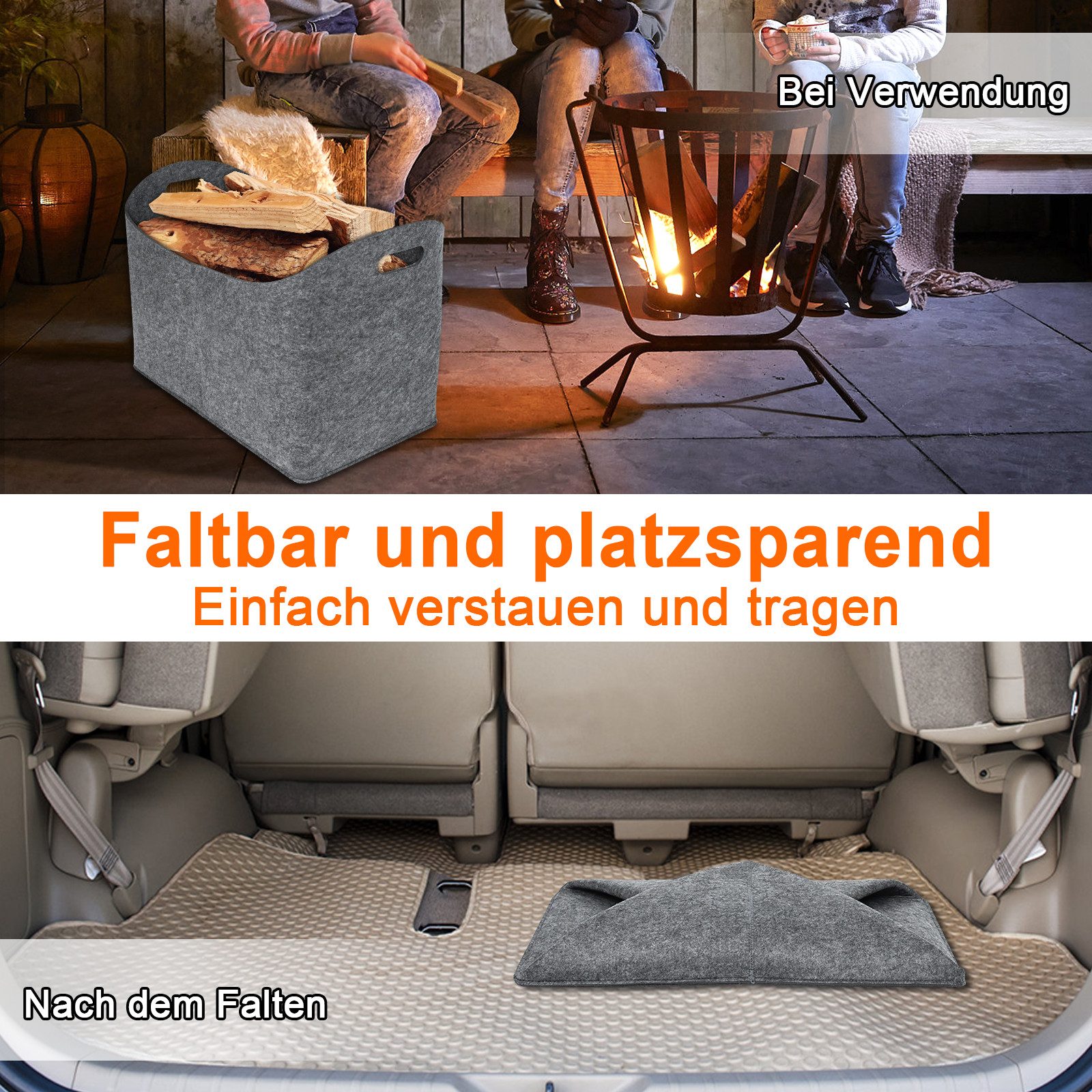 FIVMEN Allzweckkorb Henkeltasche Aufbewahrungstaschen (Set) – Bild 4 von 5