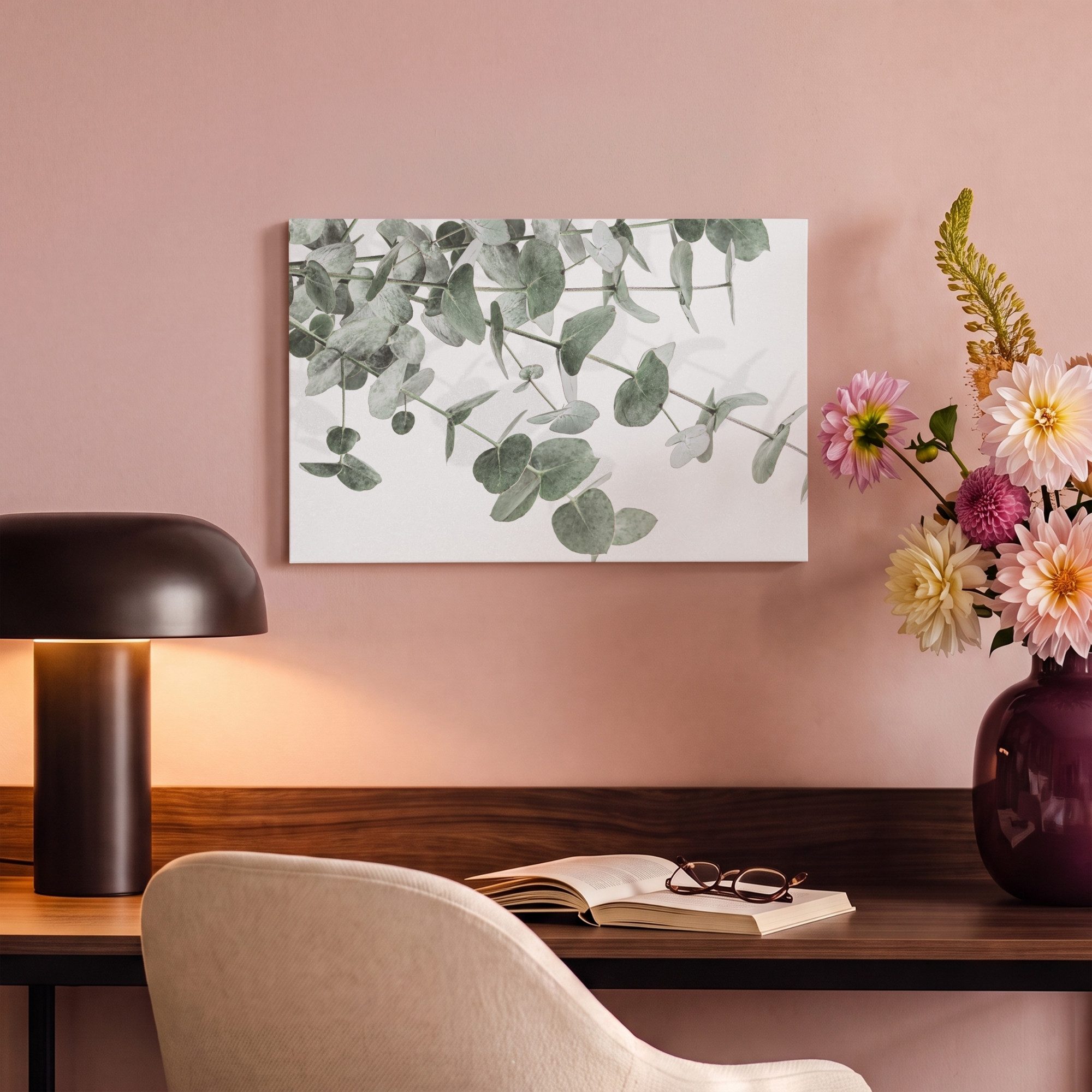 OneMillionCanvasses® Leinwandbild Eukalyptus - Blätter - Natur - Grün, Fotodruck (1 St), Leinwand Canvas Wandbild, Wanddekoration 20x30 cm – Bild 4 von 5